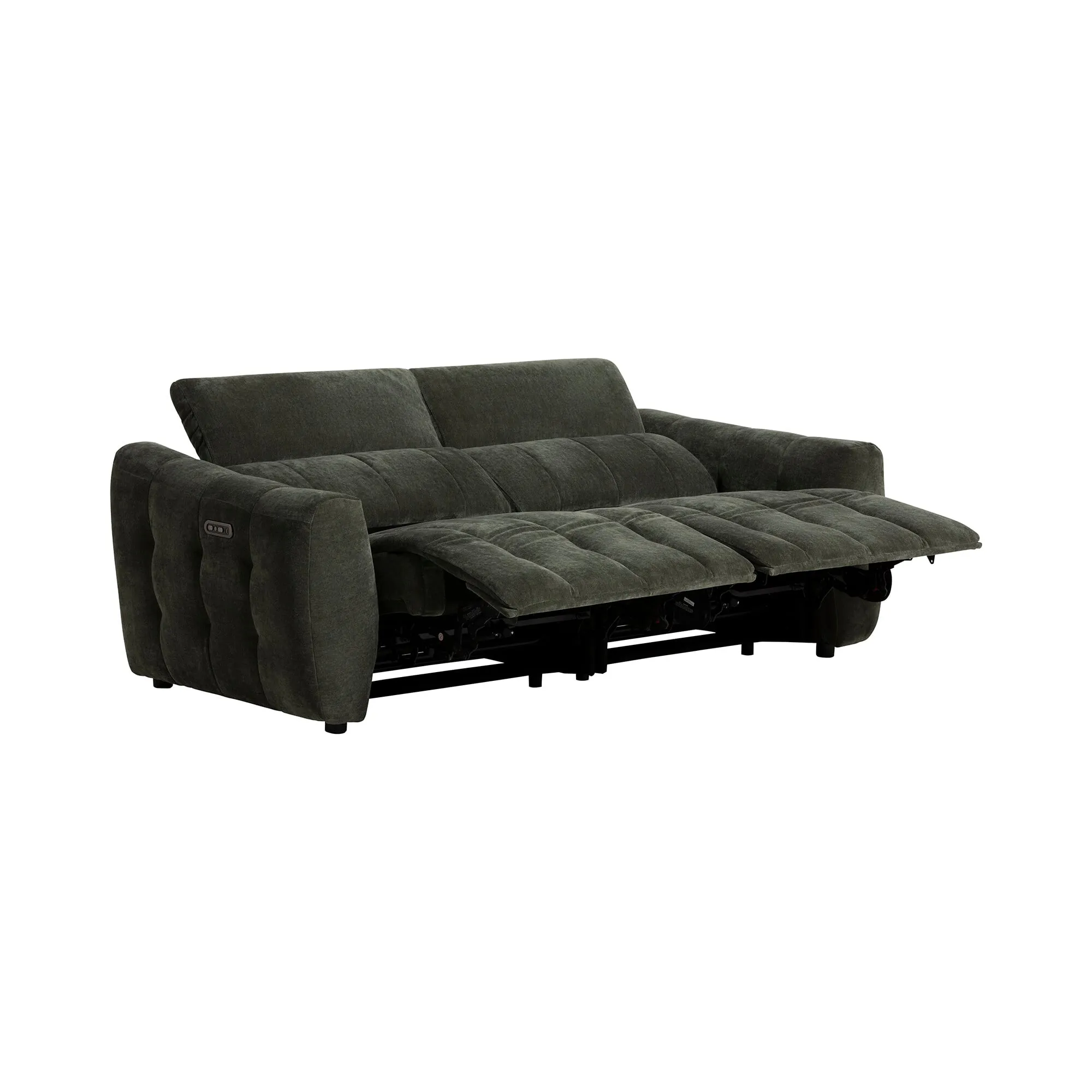 Montgomery 2.5 Seater Sofa with Power Headrest - Green, Fabric