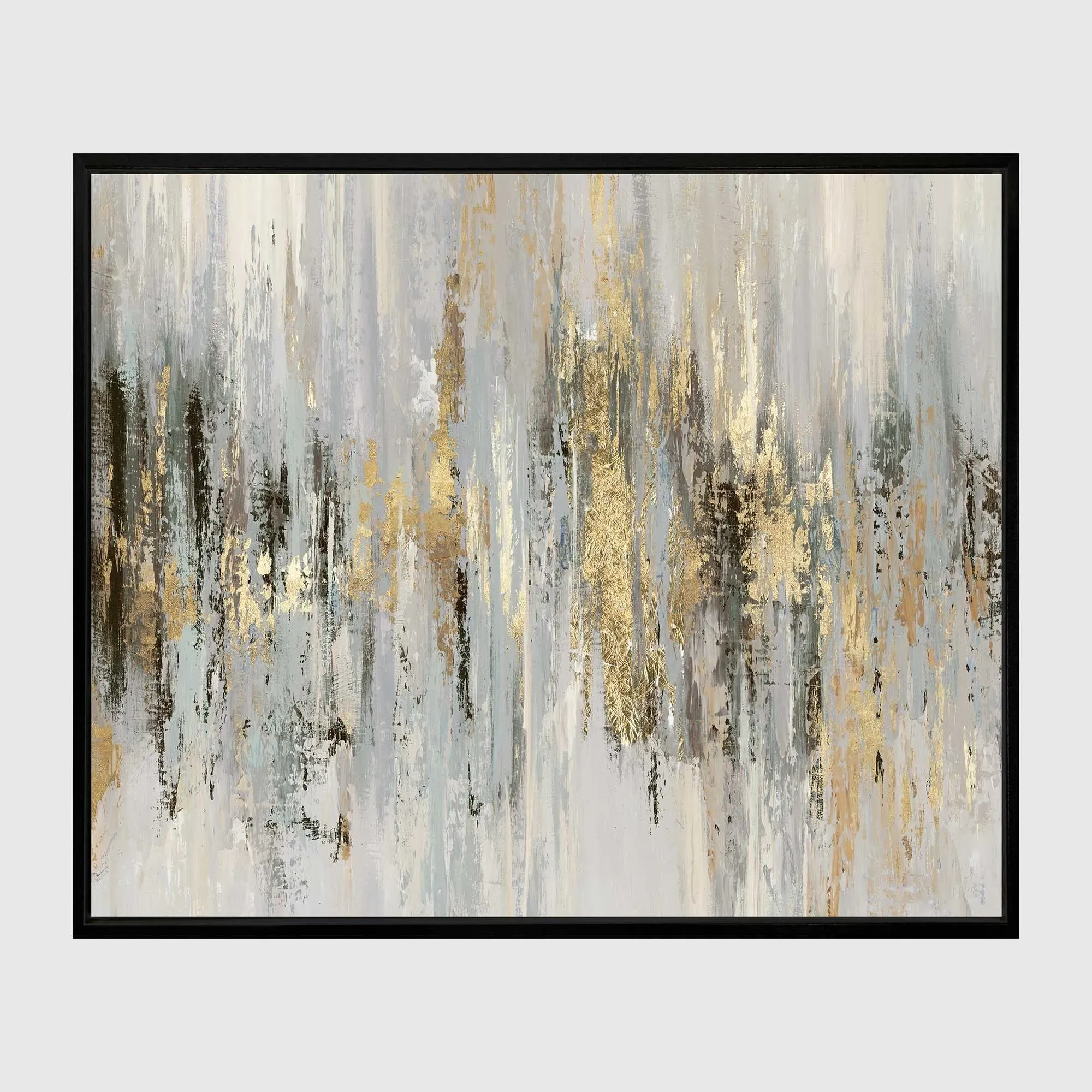Moonlight Glimmer Abstract Square Framed Canvas Print