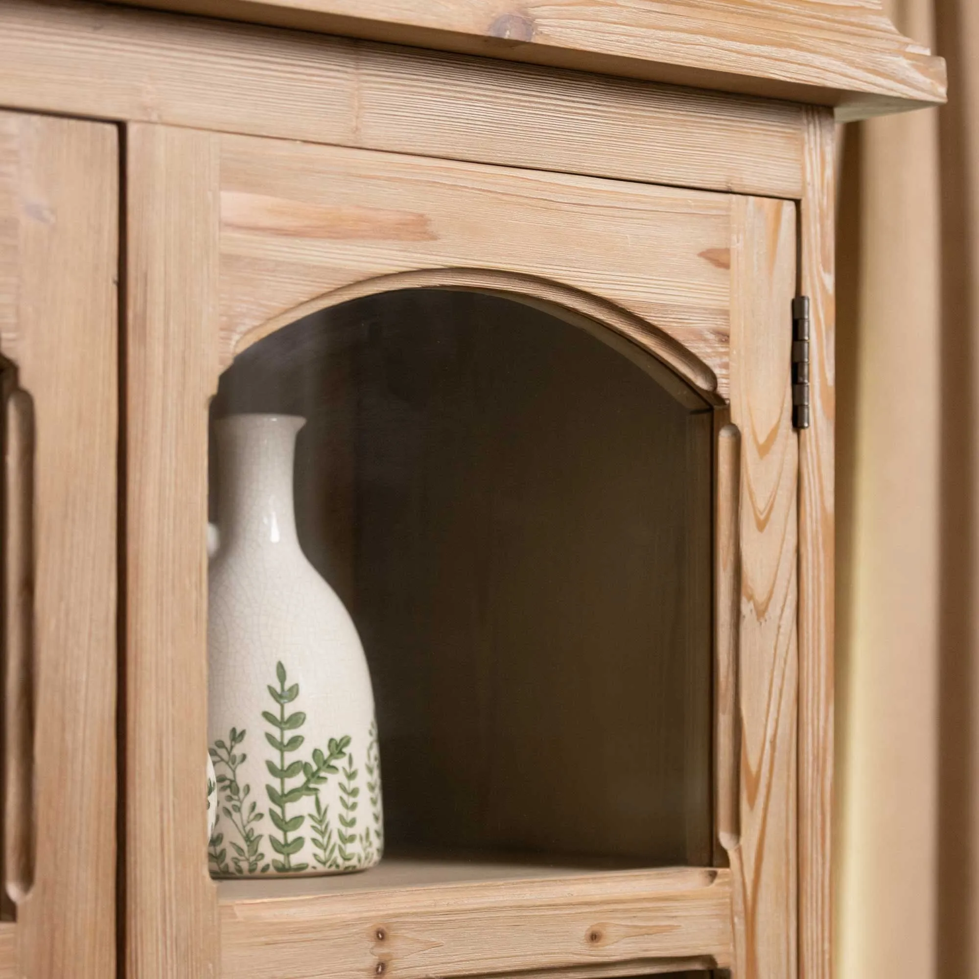 Morlin Large Display Cabinet - Neutral, Recycled Pine
