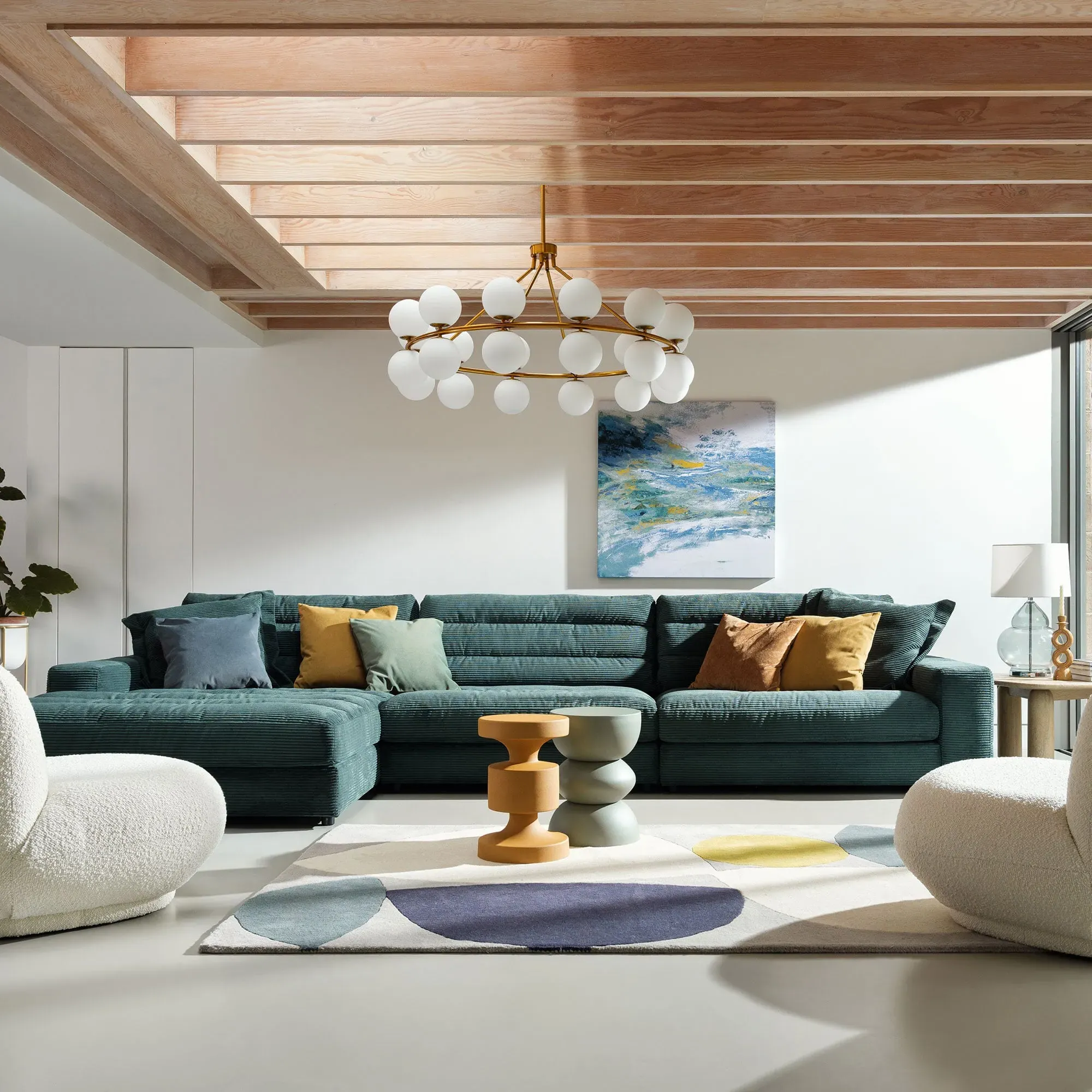 Multi Globe Chandelier - Gold, Glass