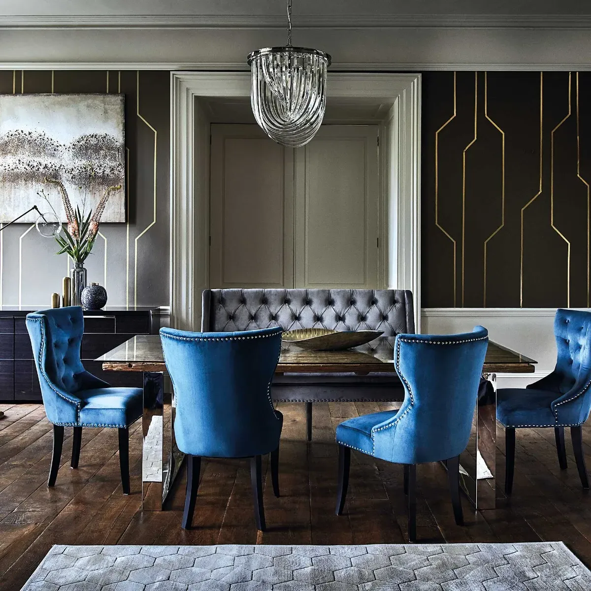 Multi Strand Charm Chandelier - Chrome, Glass