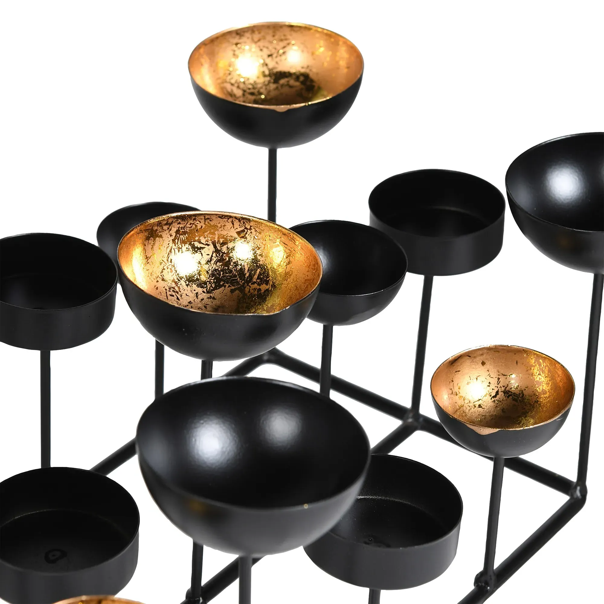 Multi Tealight Holder - Black, Polyresin