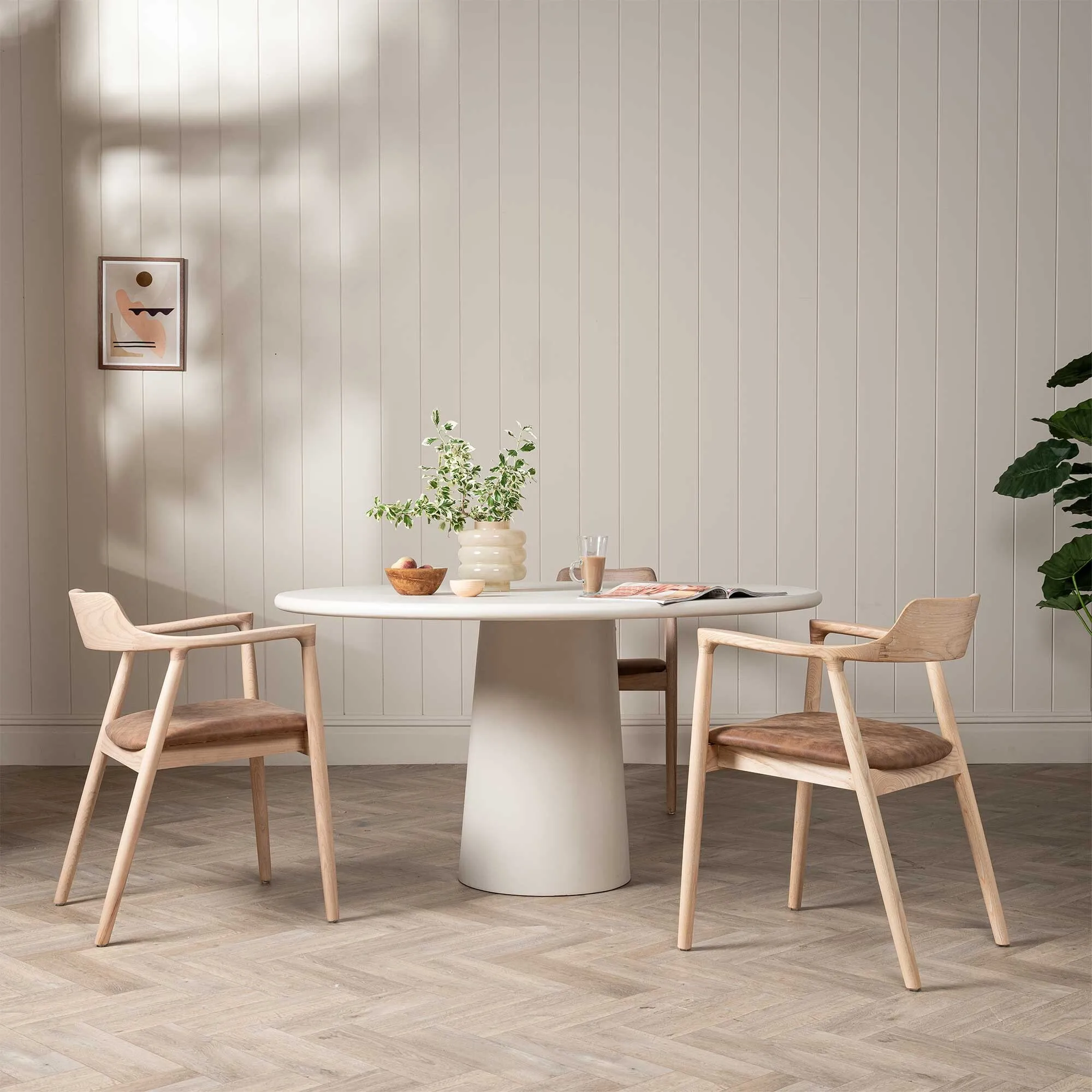 Muse Round Dining Table - Neutral, Wood