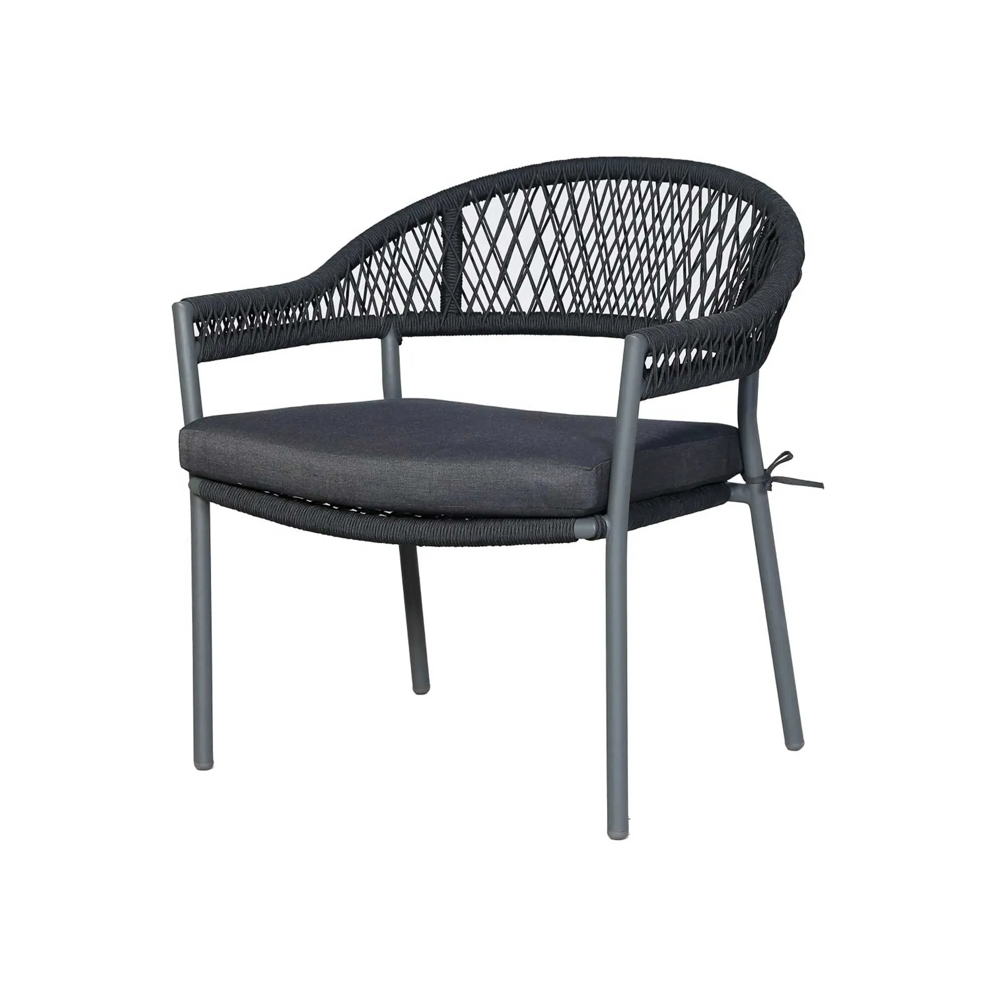 Nassau Round Bistro Dining Set - Black, Aluminium