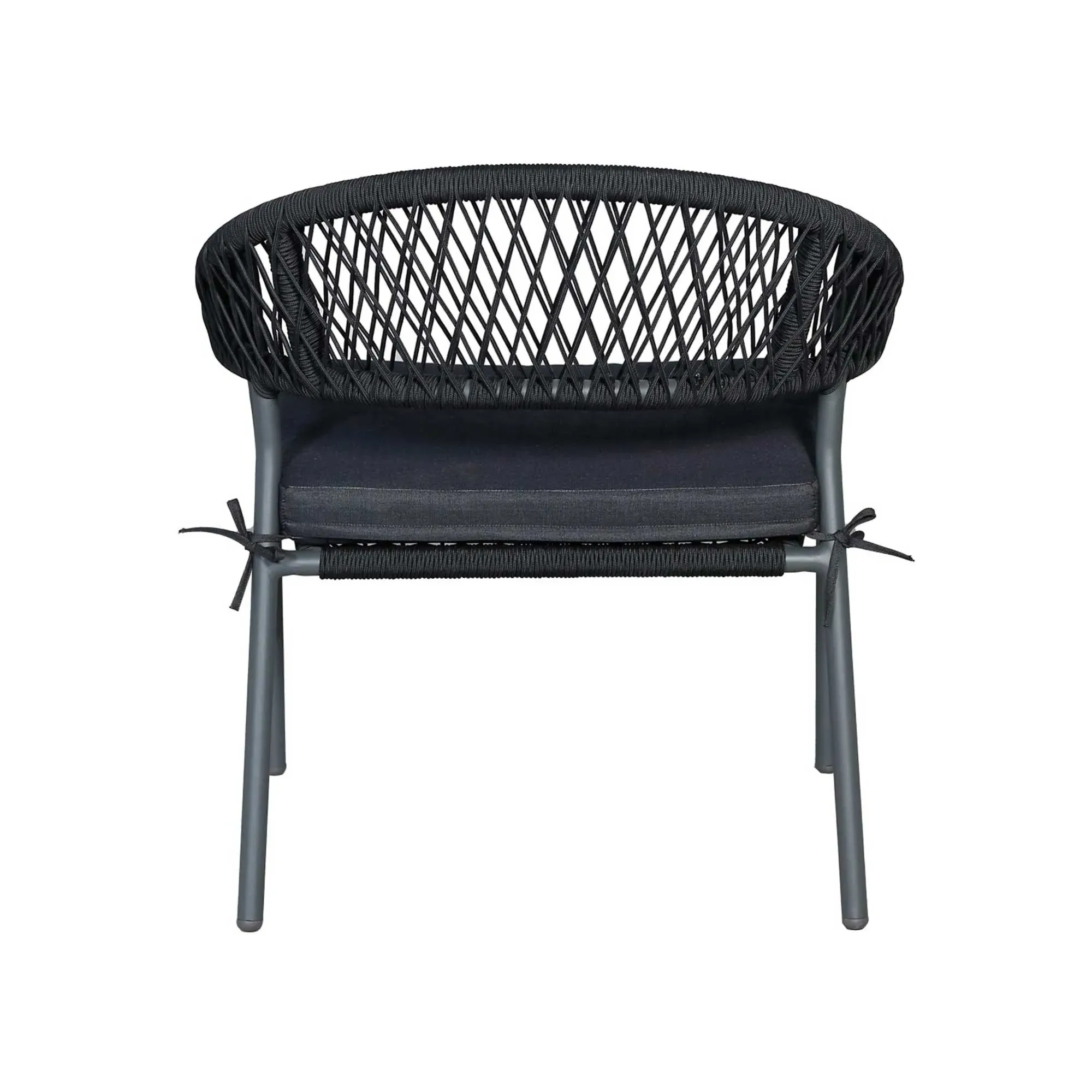 Nassau Round Bistro Dining Set - Black, Aluminium