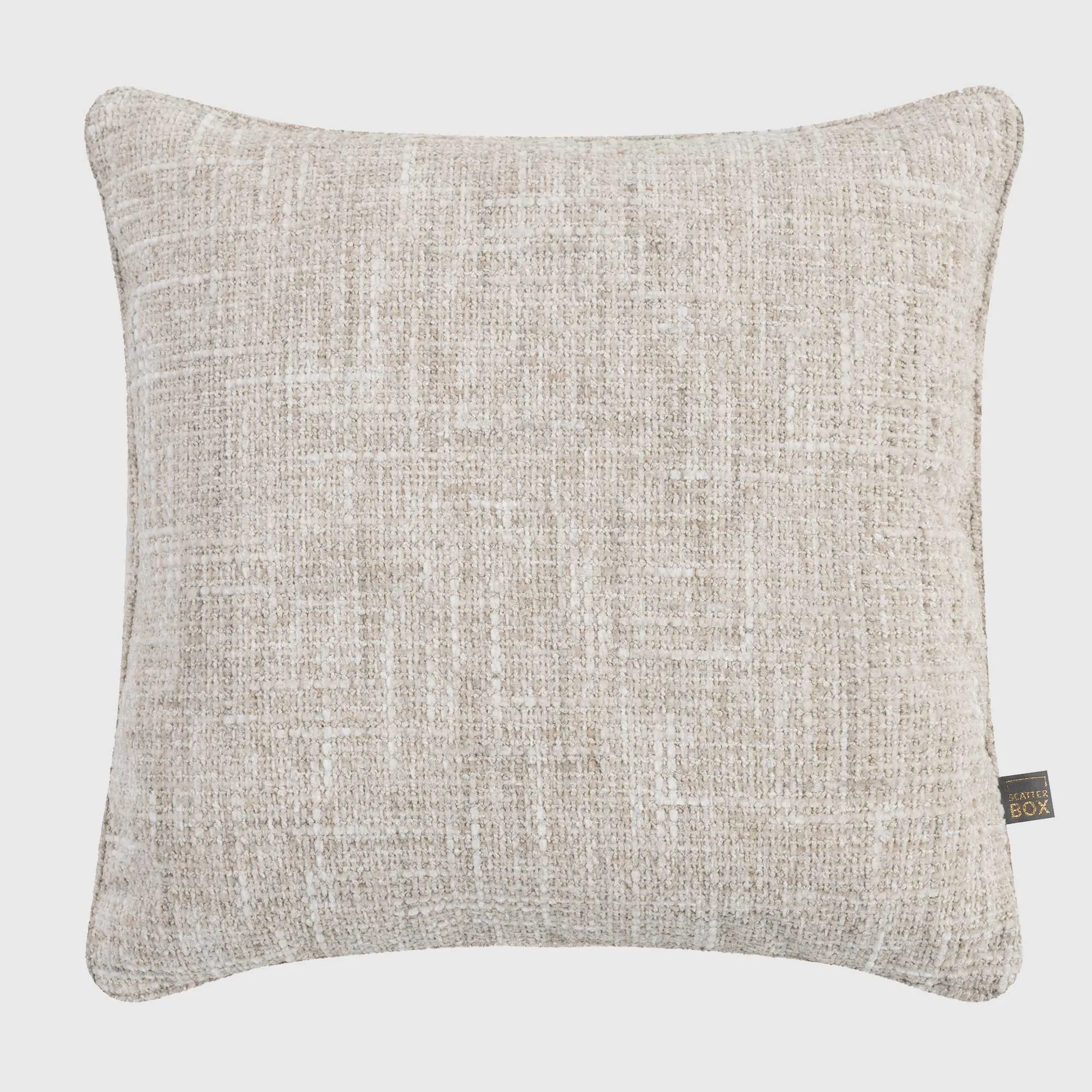 Natural Flecked Square Cushion - Neutral, Polyester image