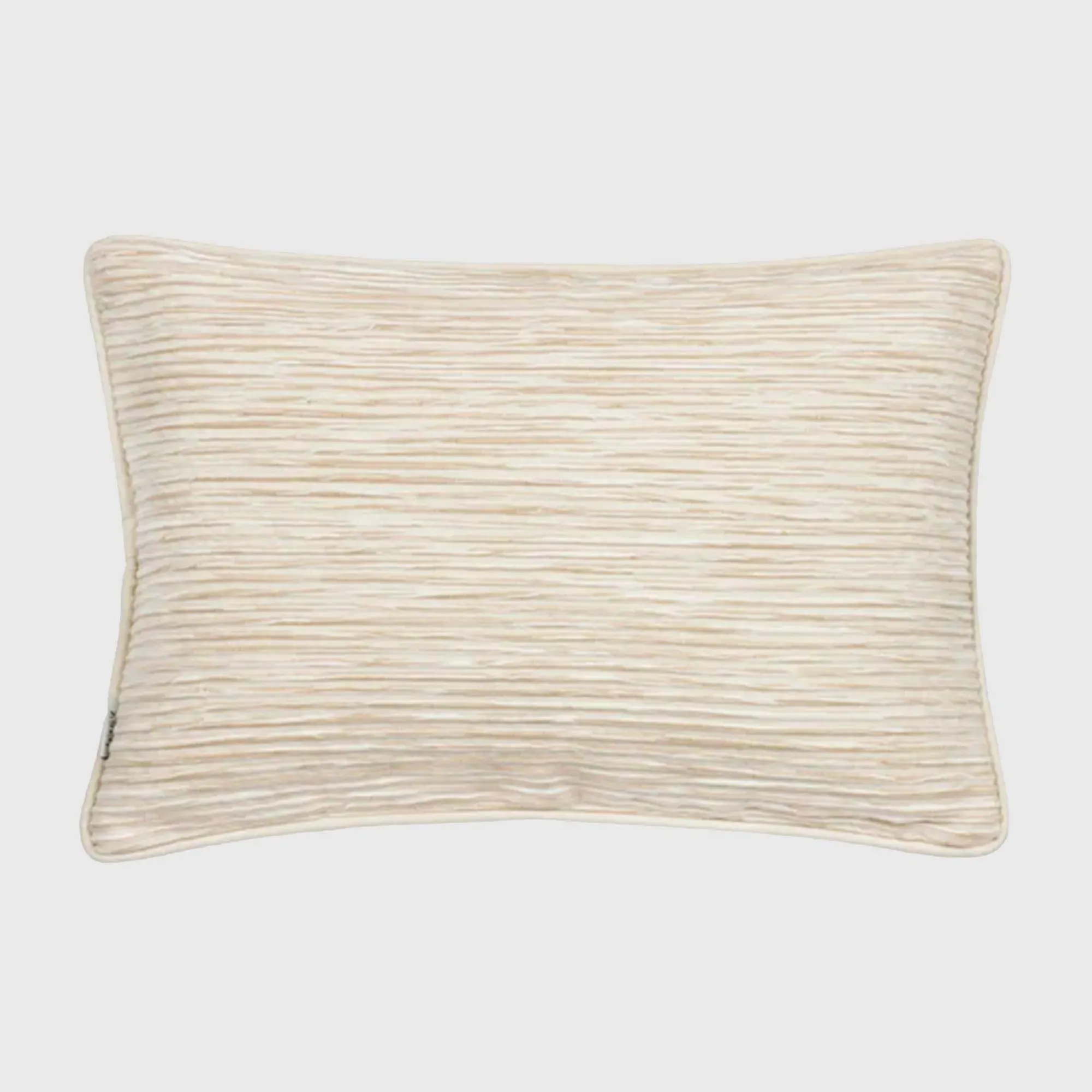 Natural Ribbed Square Cushion - Neutral, Cotton