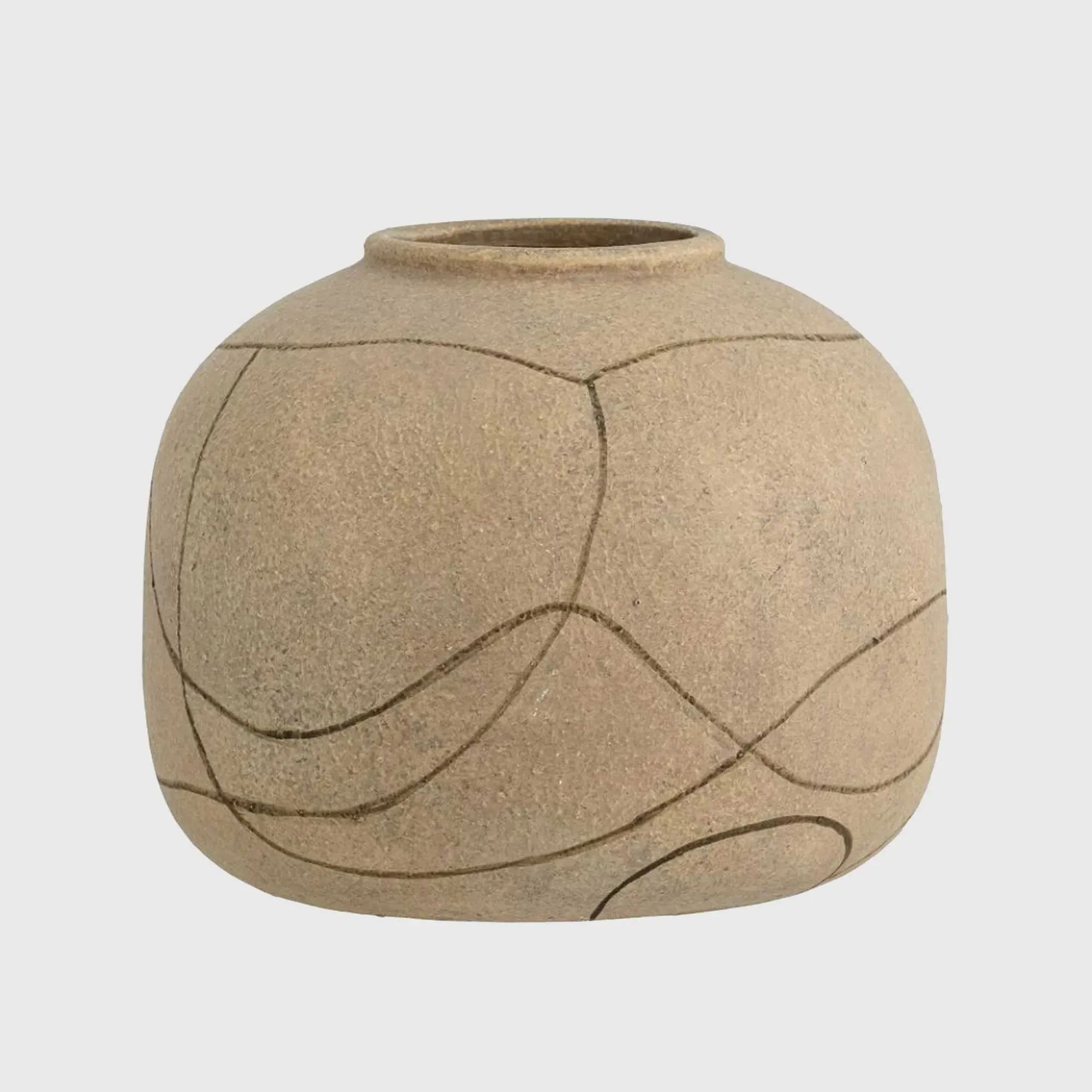 Natural Swirl Patterned Vase - Neutral, Terracotta image