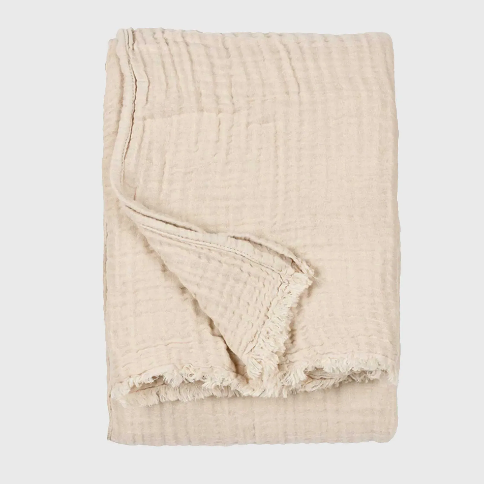 Natural Waffle Throw Blanket - Neutral, Cotton