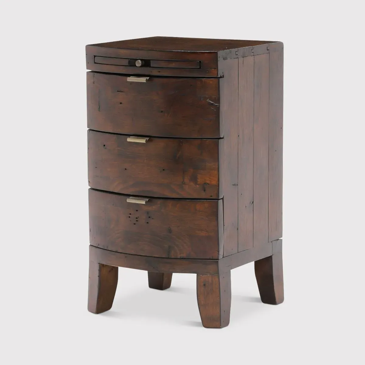 Navajos 3 Drawer Bow Front Bedside Table - Brown, Wood image