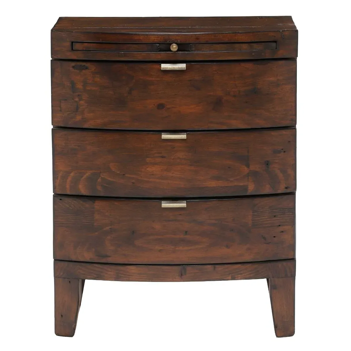 Navajos 3 Drawer Wide Bedside Table - Brown, Wood