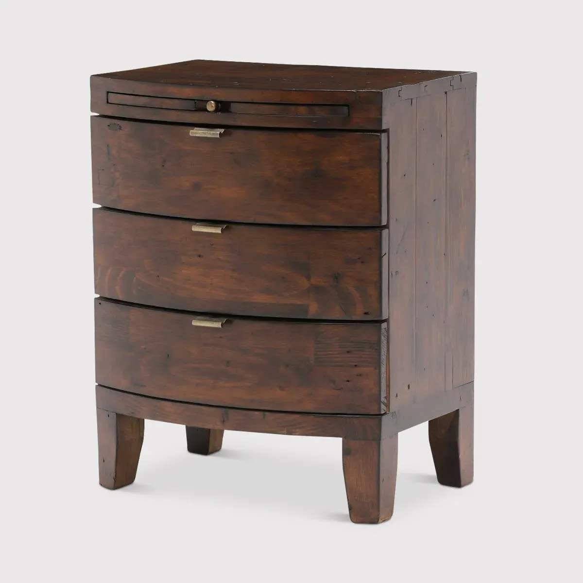 Navajos 3 Drawer Wide Bedside Table - Brown, Wood