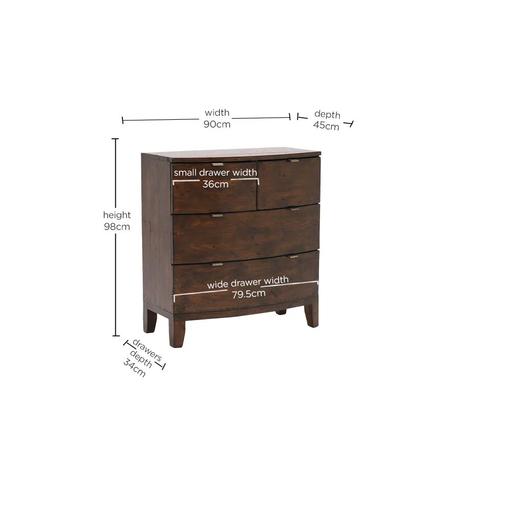 Navajos 4 Drawer Chest - Brown, Wood
