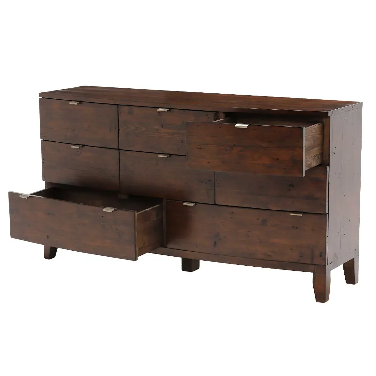 Navajos 8 Drawer Dresser Cabinet - Brown, Reclaimed Wood