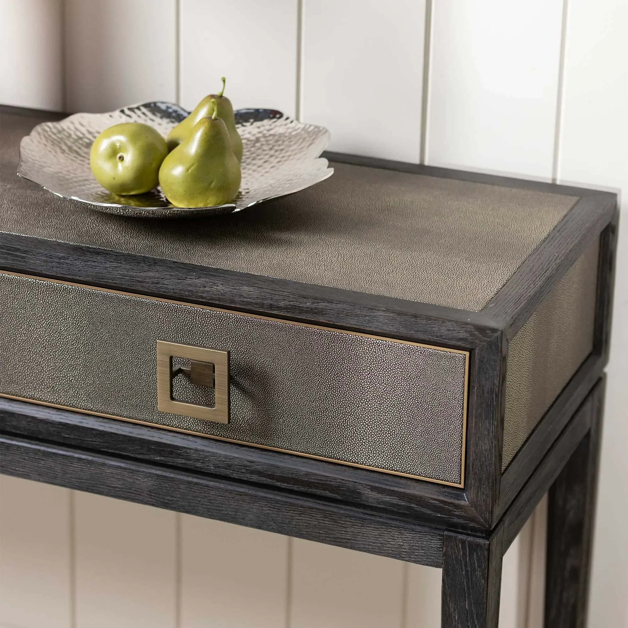 Nerina 3 Drawer Console Table - Black, Oak