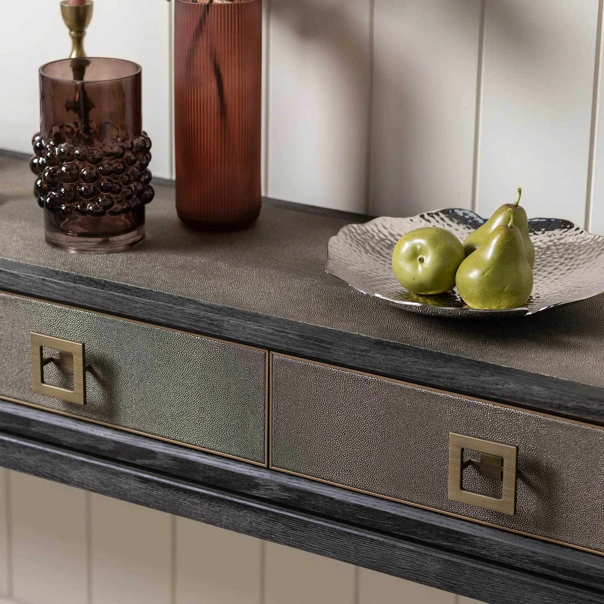 Nerina 3 Drawer Console Table - Black, Oak