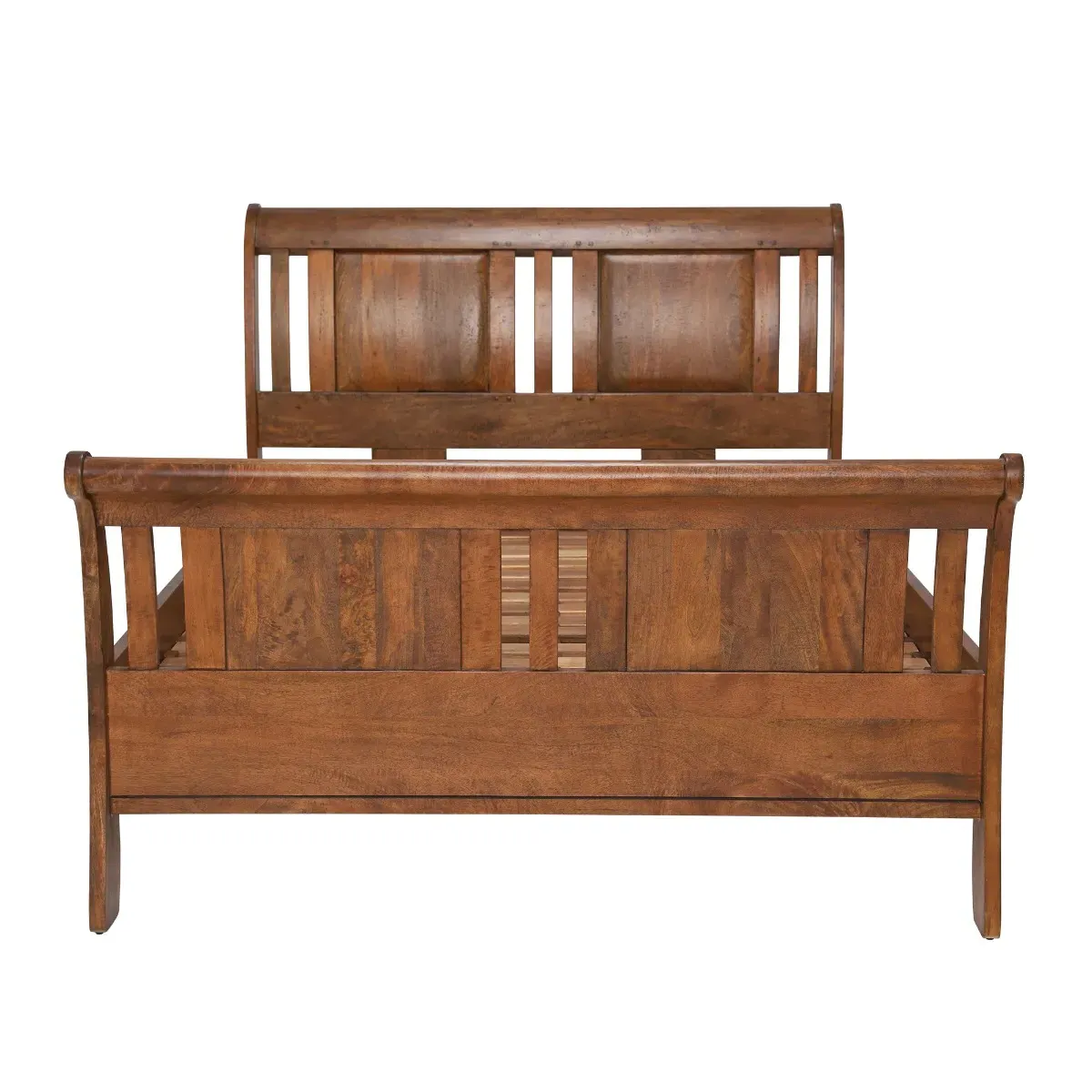 New Frontier Double Sleigh Bed - Brown, Wood