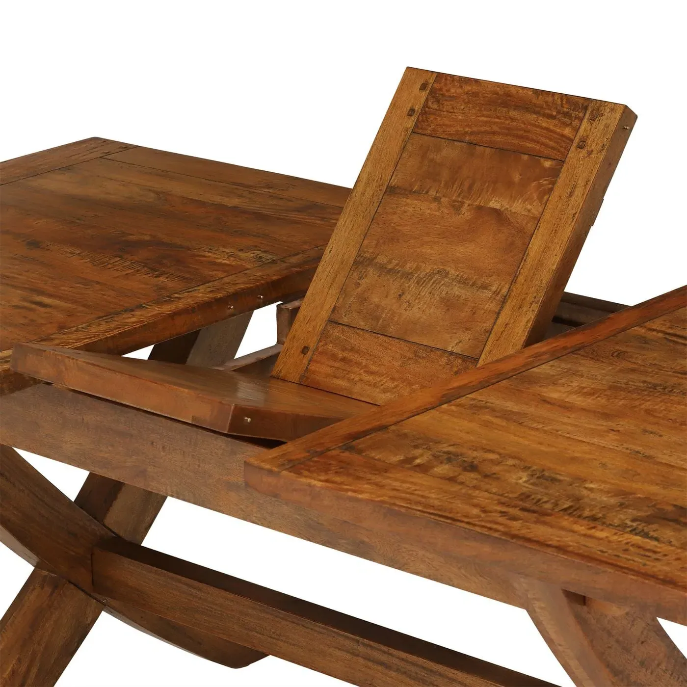 New Frontier Extending Dining Table & 4 Chairs - Brown, Mango Wood