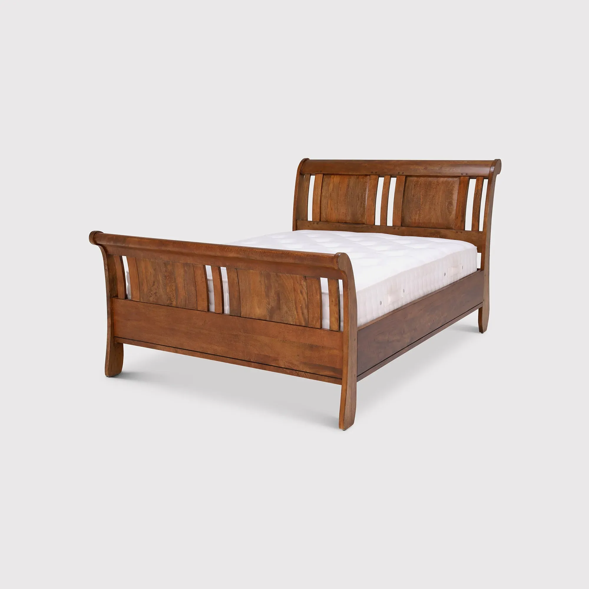 New Frontier King Size Sleigh Bed - Brown, Wood
