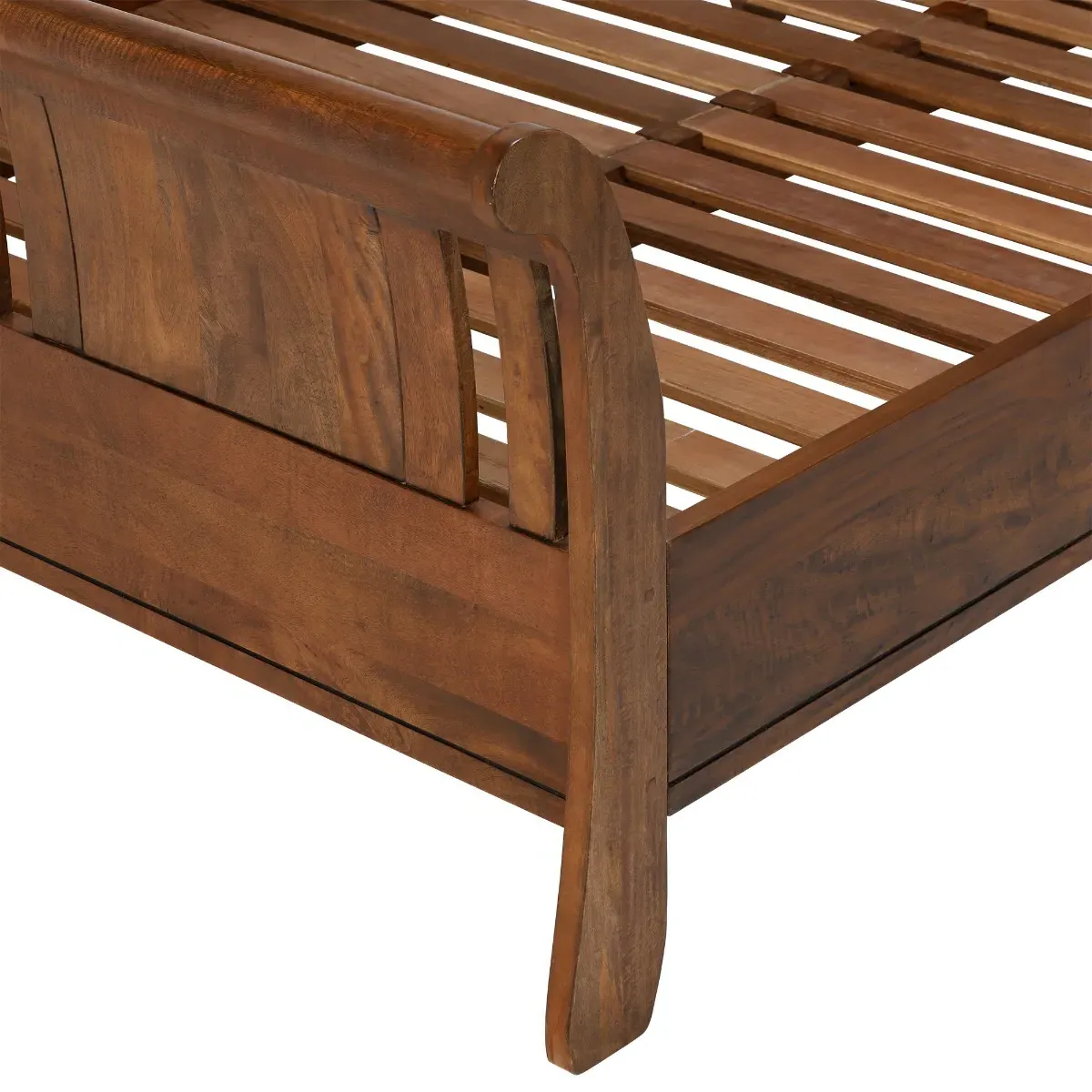 New Frontier Super King Sleigh Bed - Brown, Wood