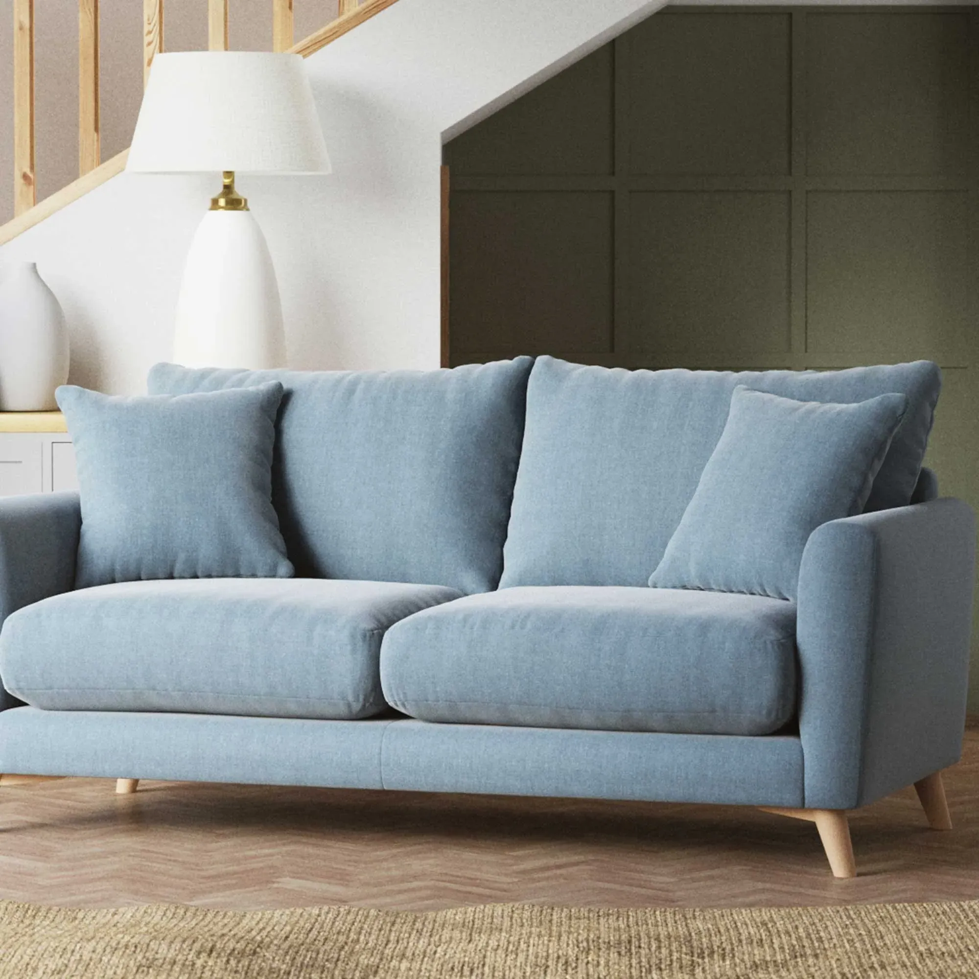 Newberry 3-Seater Sofa - Blue, Fabric