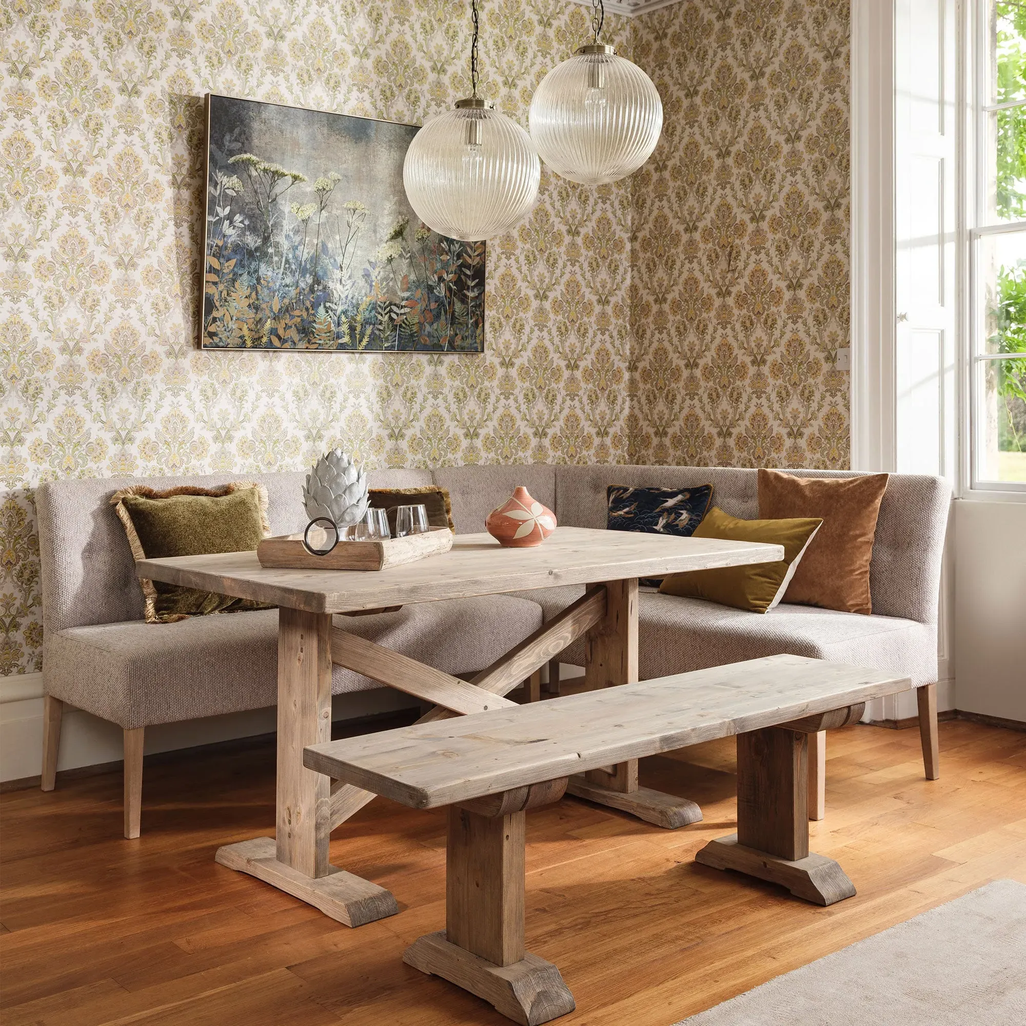 Newsham Bench 150cm - Grey, Reclaimed Wood