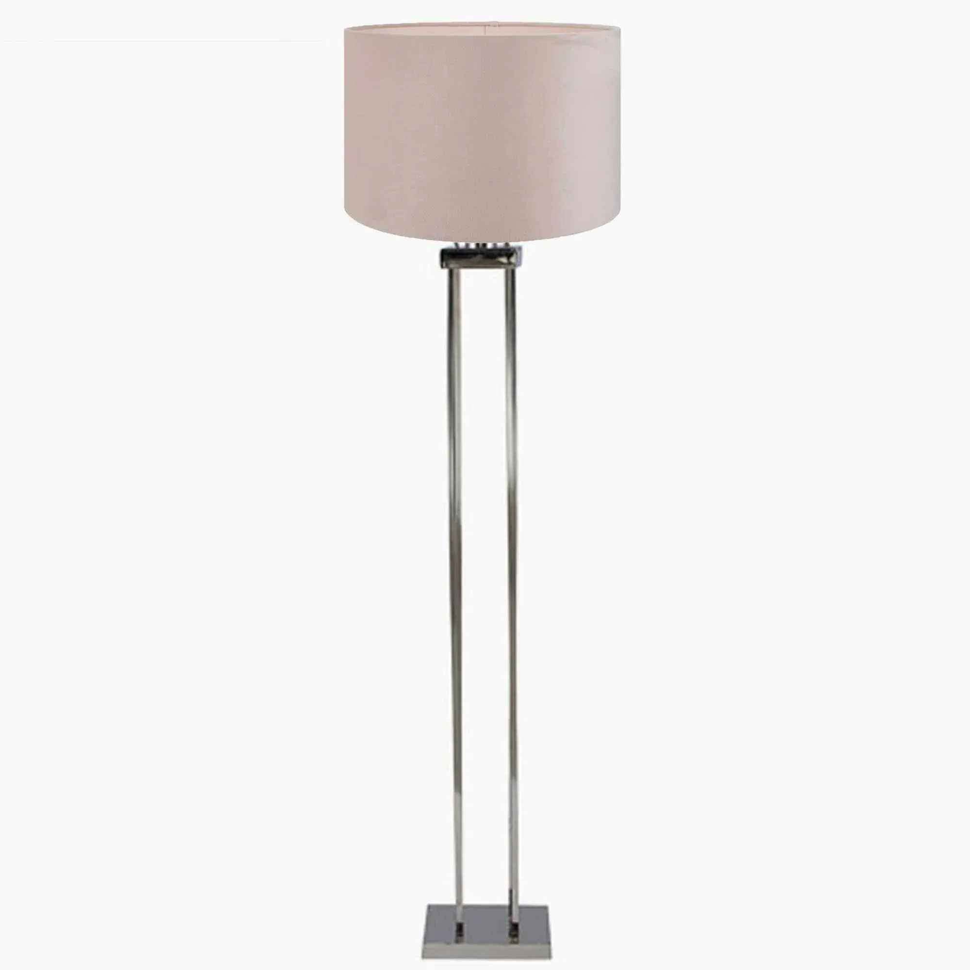 Nickel Column Floor Lamp - Silver, Metal image