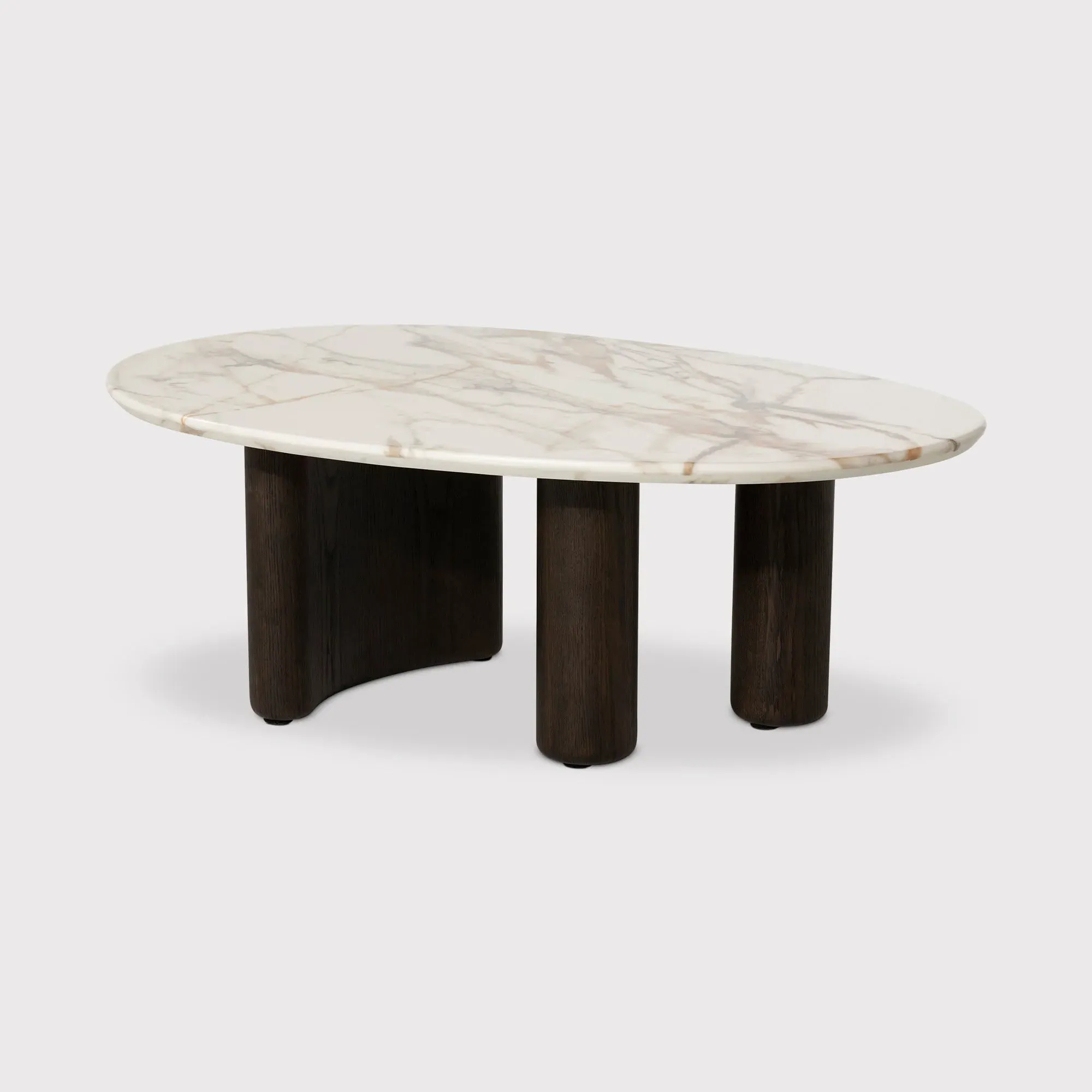 Nord Round Coffee Table - White, Ceramic Marble Effect product