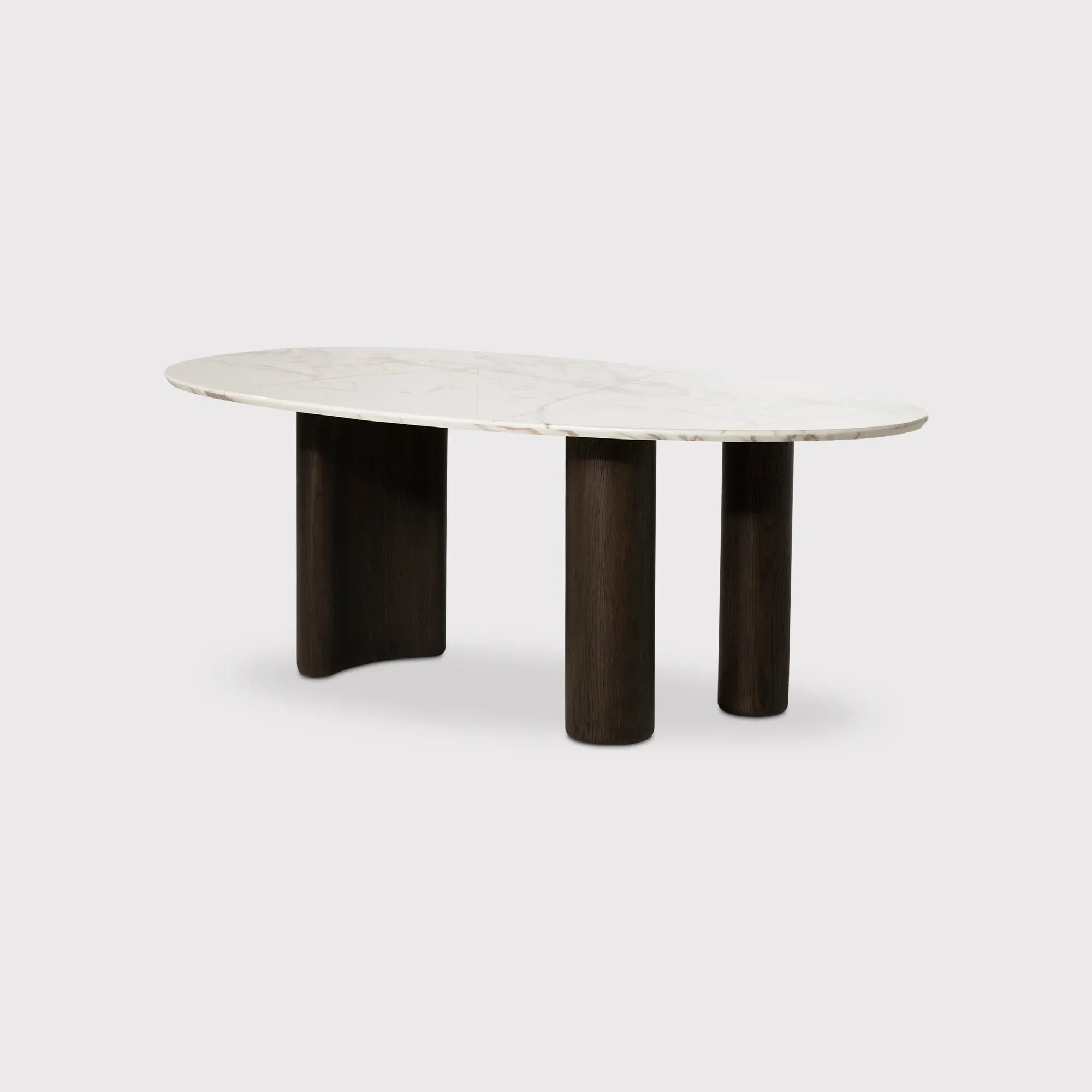 Nord Round Dining Table - White, Ceramic Marble Effect product