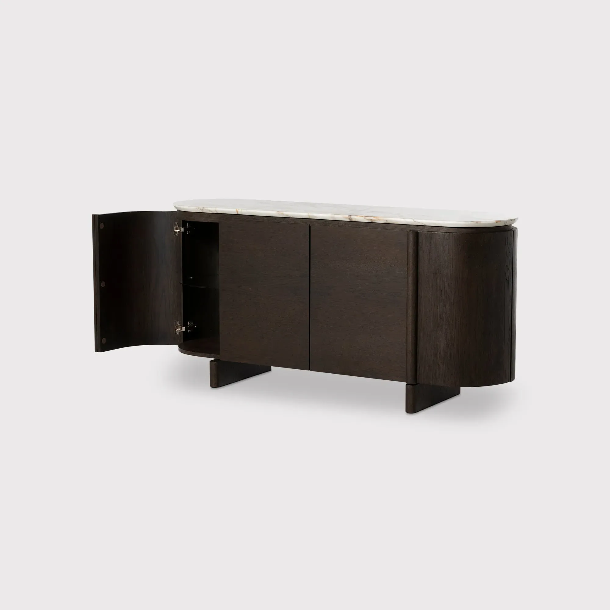 Nord Sideboard with Ceramic Marble Effect Top - Brown, Oak Veneer product