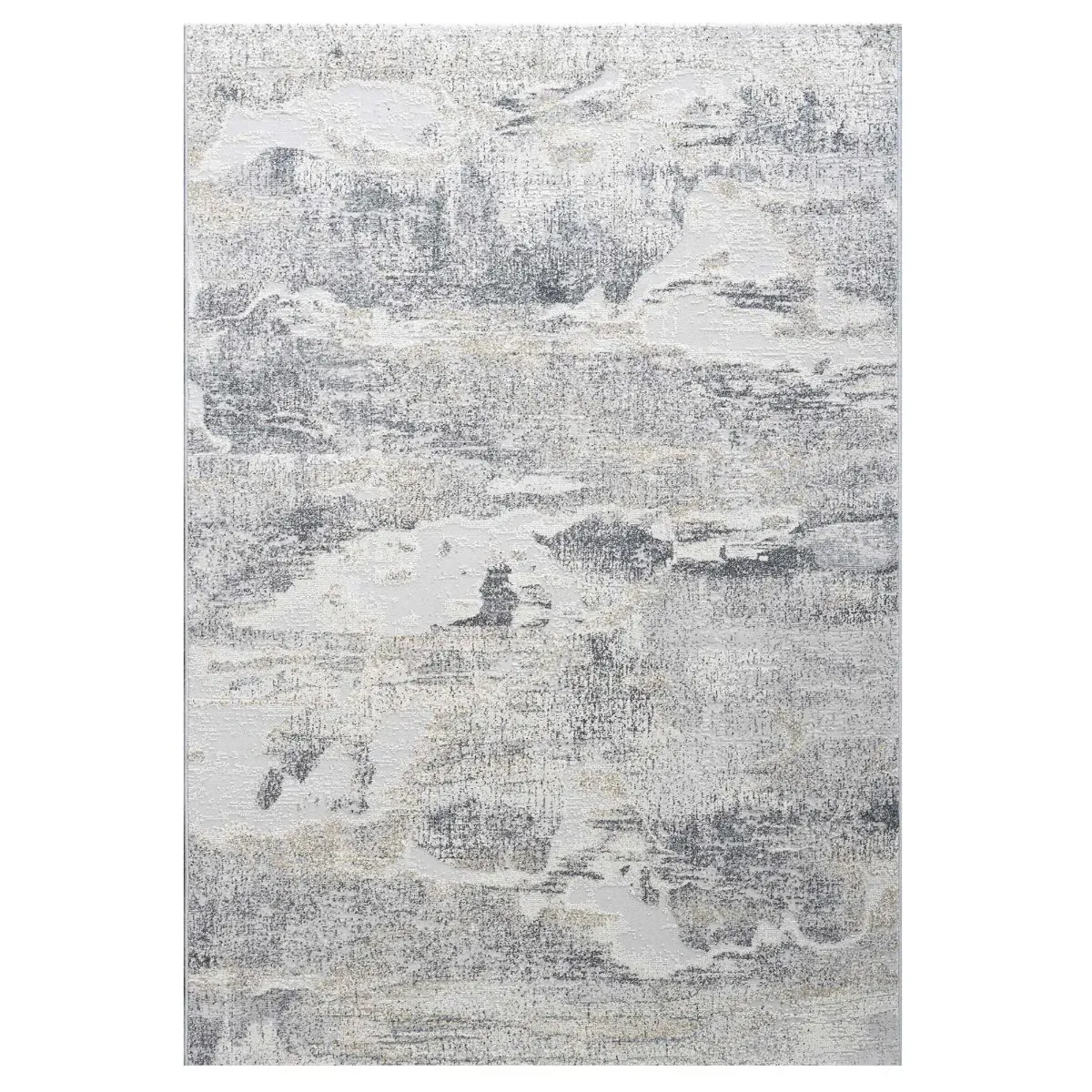 Nula Square Rug - Grey, Polyester