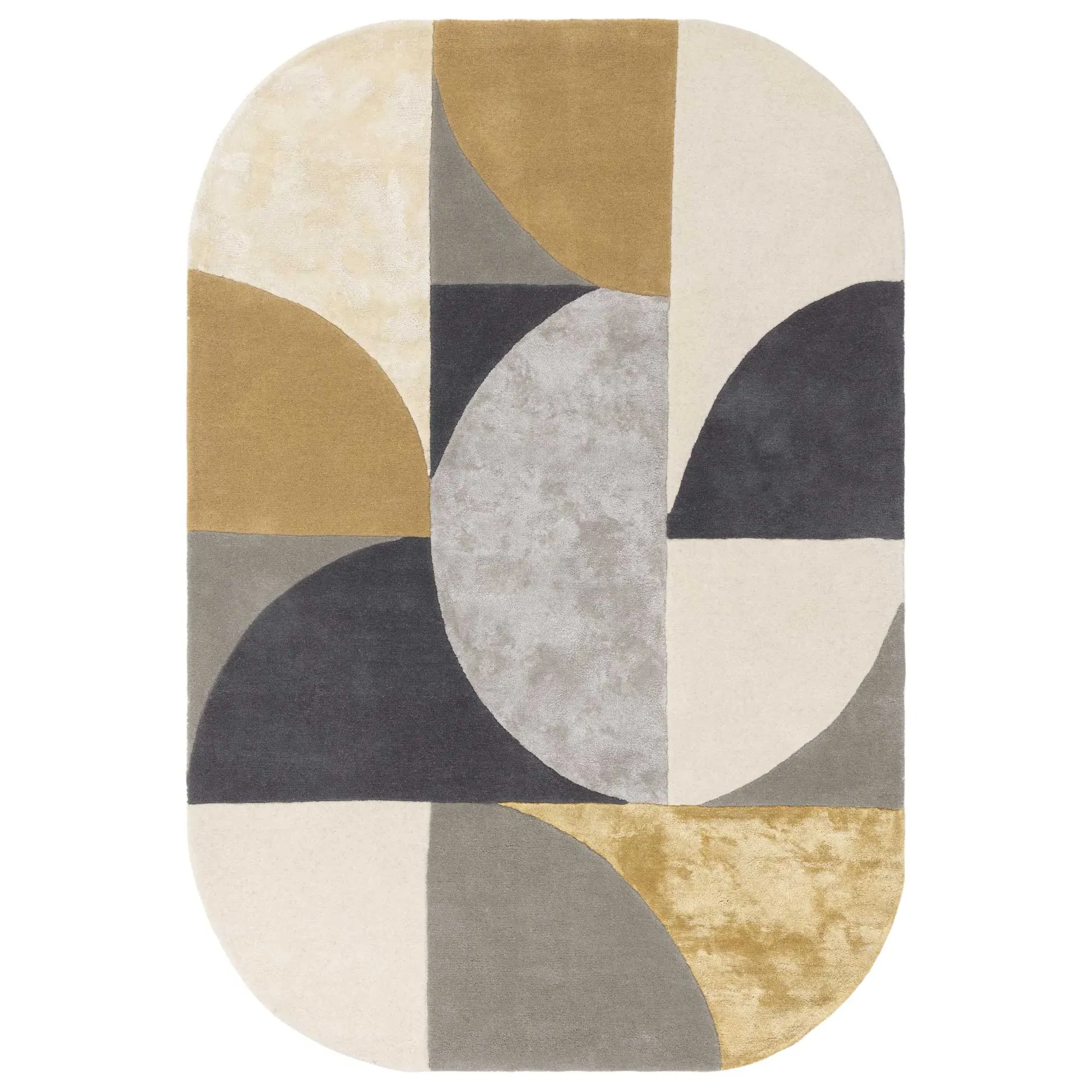 Ocean Oval Rug - Grey, Wool Blend