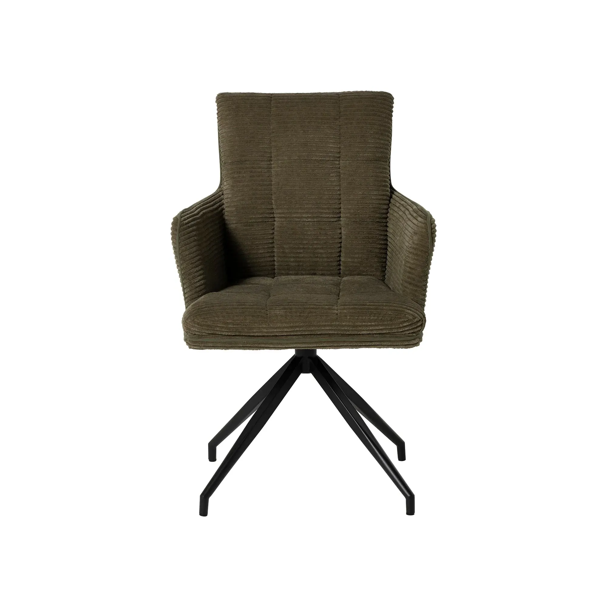 Odine Swivel Dining Chair - Green, Velvet