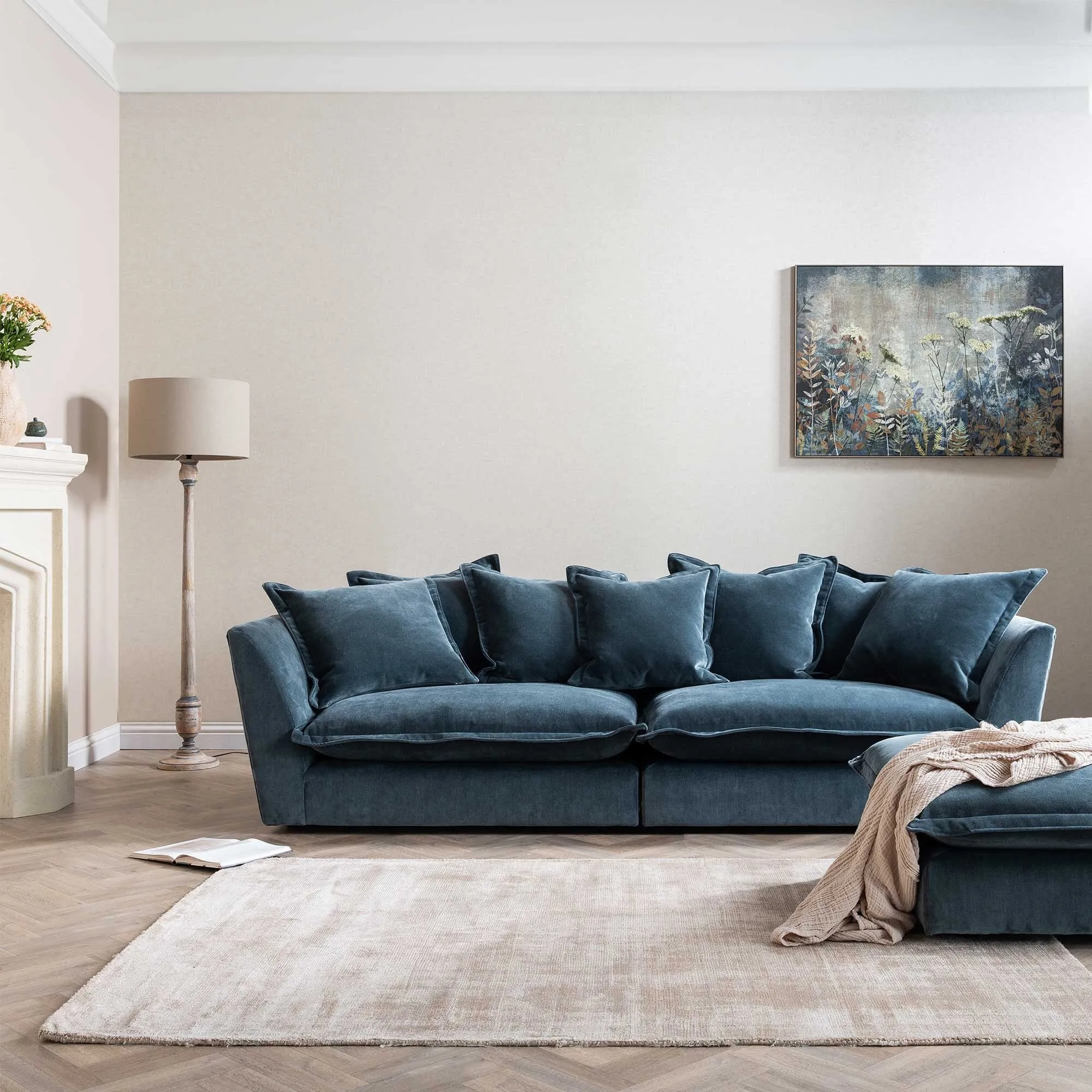 Odyssey Extra Large Split Sofa - Teal, Fabric