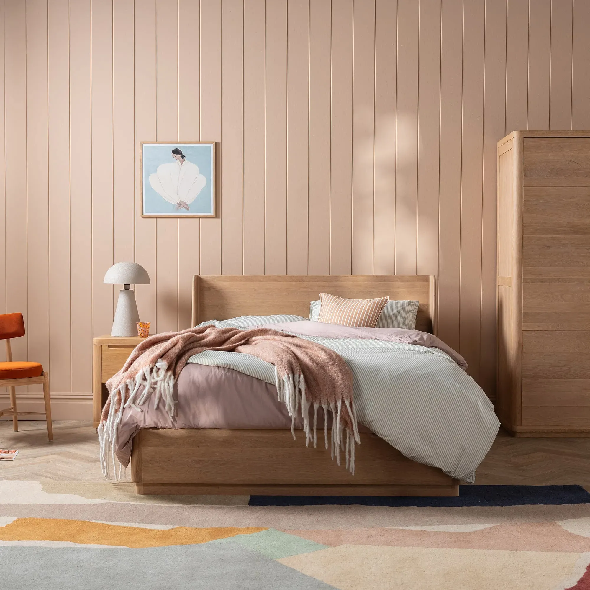 Olav 2 Door Wardrobe - Neutral, Oak