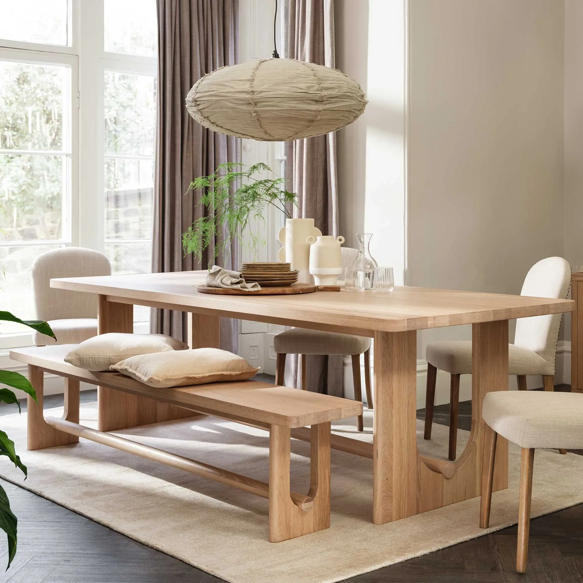 Olav Dining Bench - Brown, Oak