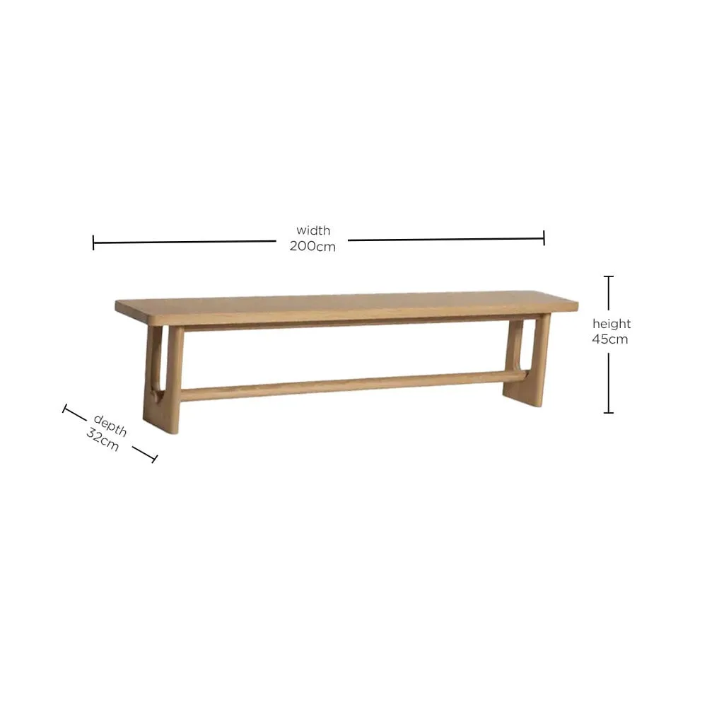 Olav Dining Bench - Brown, Oak