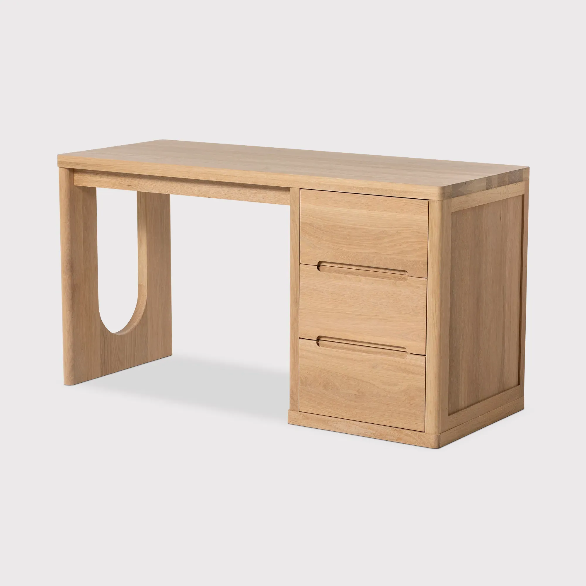 Olav Single Pedestal Desk - Neutral Oak image