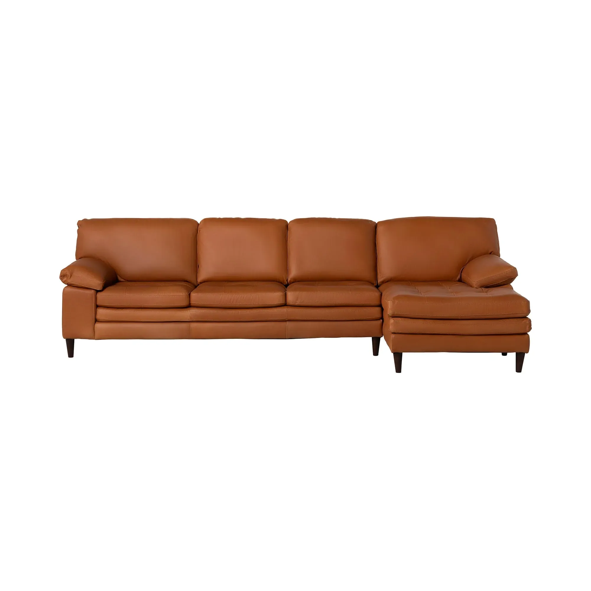 Olson Left Hand Facing Chaise Corner Sofa - Brown, Leather