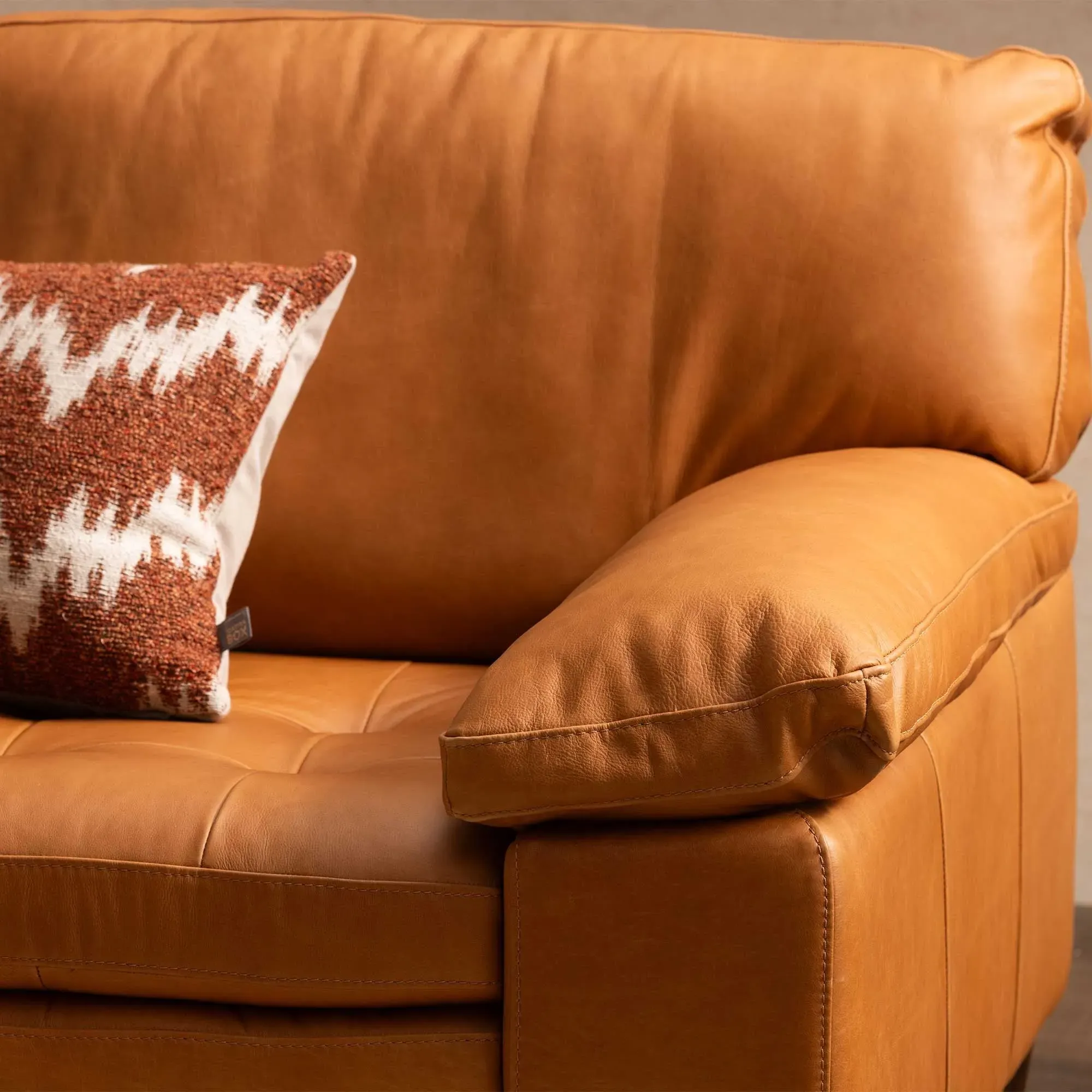 Olson Right Hand Facing Chaise Corner Sofa - Brown, Leather