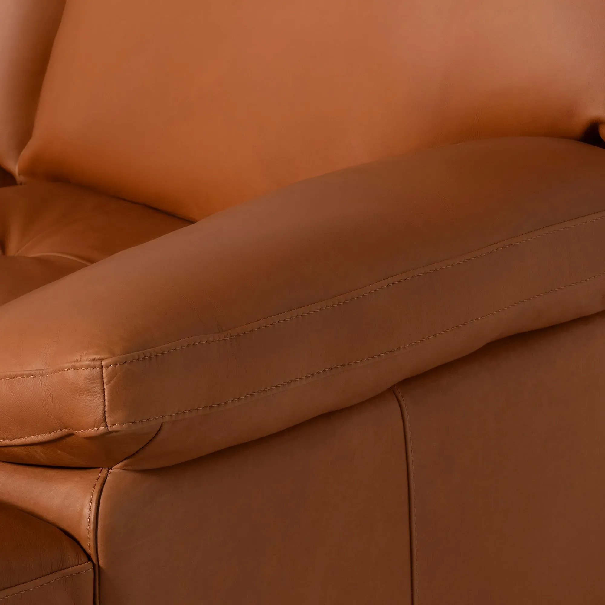 Olson Right Hand Facing Chaise Corner Sofa - Brown, Leather