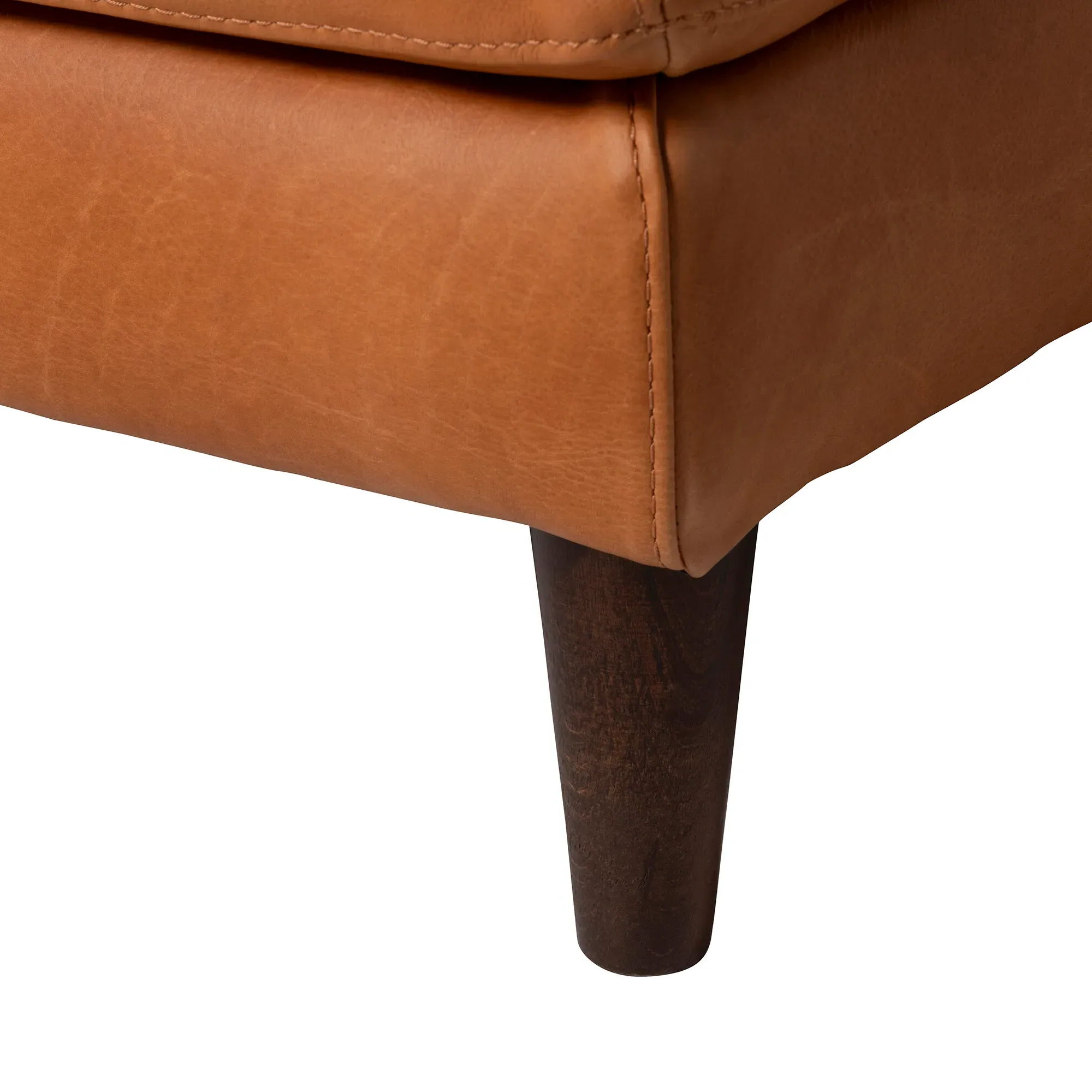 Olson Right Hand Facing Chaise Corner Sofa - Brown, Leather