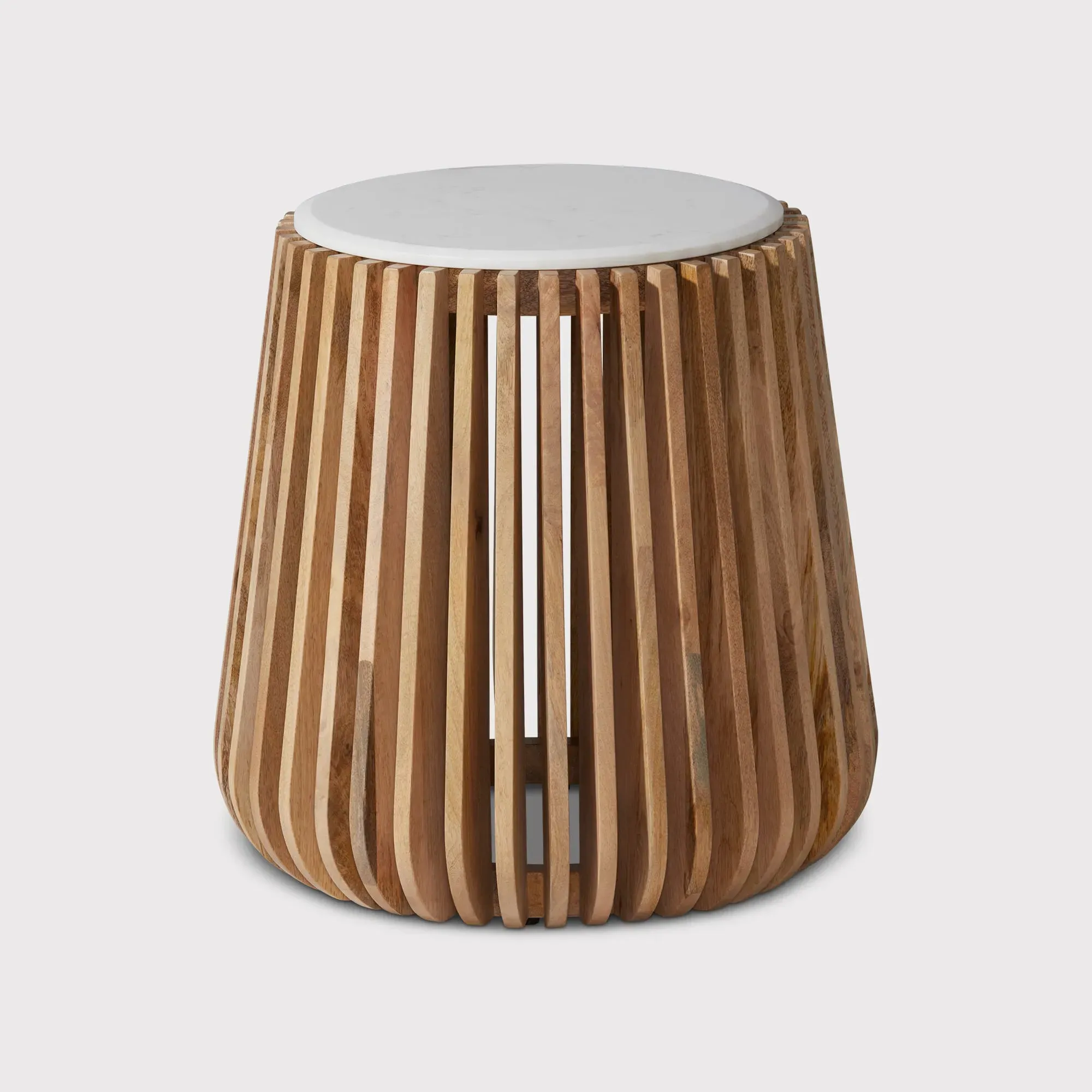 Ombra Round Side Table - Neutral, Marble