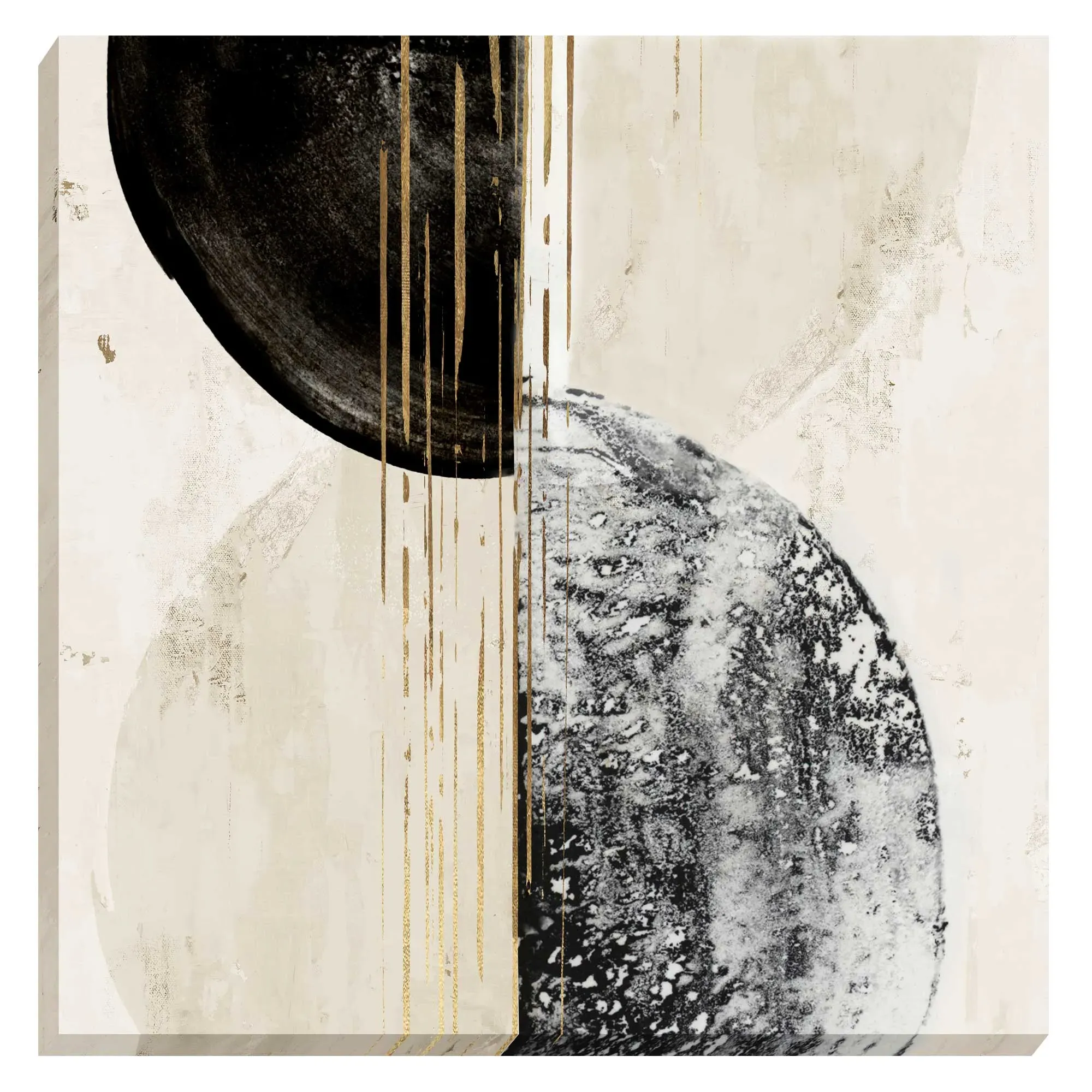 Organic Connection Square Canvas Print - Black, Canvas