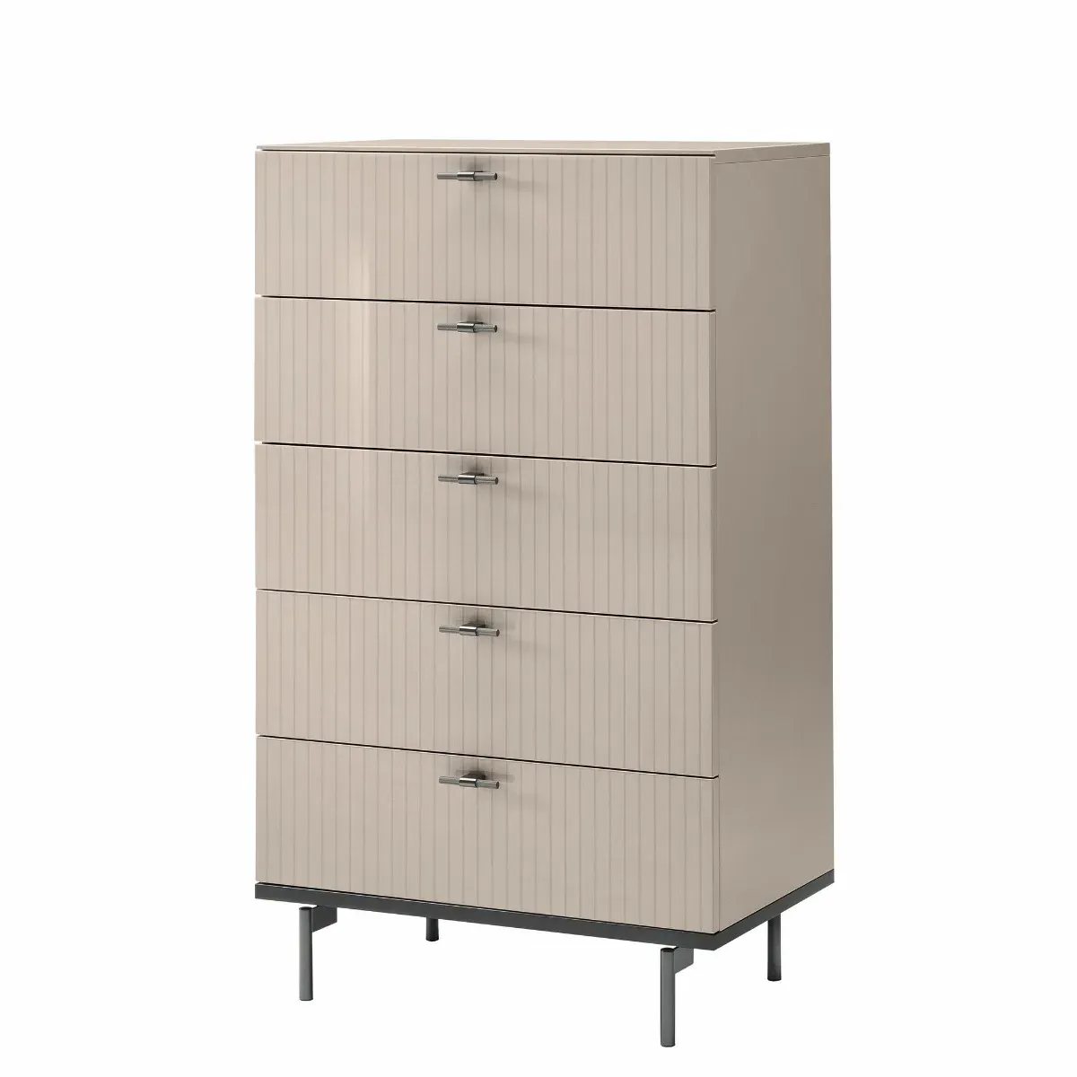 Oriana 5 Drawer Chest - Neutral Gloss