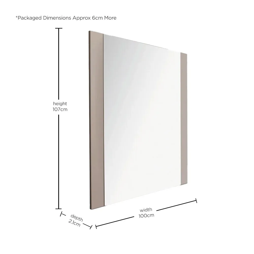 Oriana Square Mirror - Neutral, Polyester