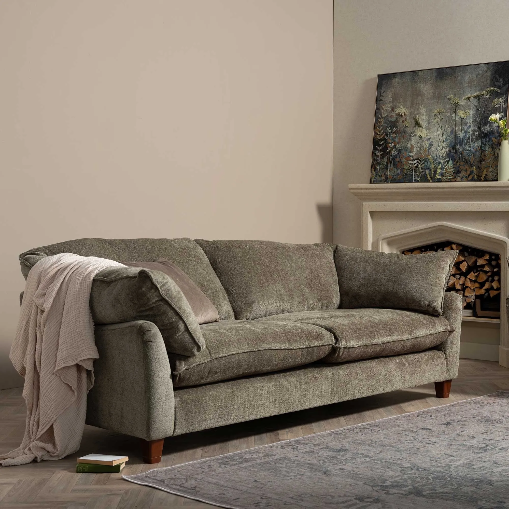 Orion Extra Large Sofa - Green, Fabric