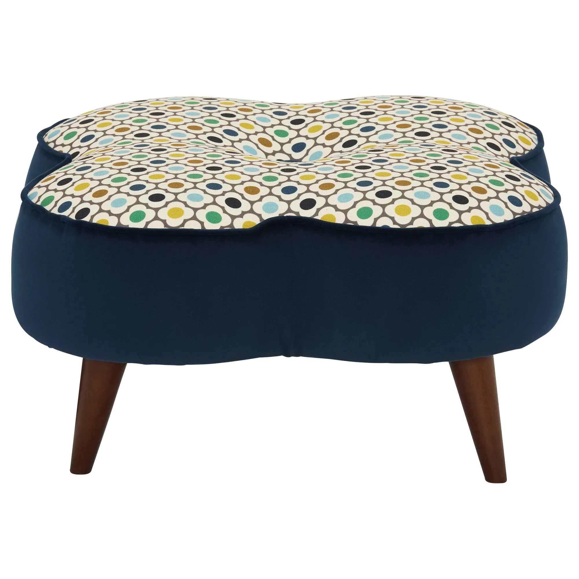 Orla Kiely Daisy Large Stool - Blue Fabric