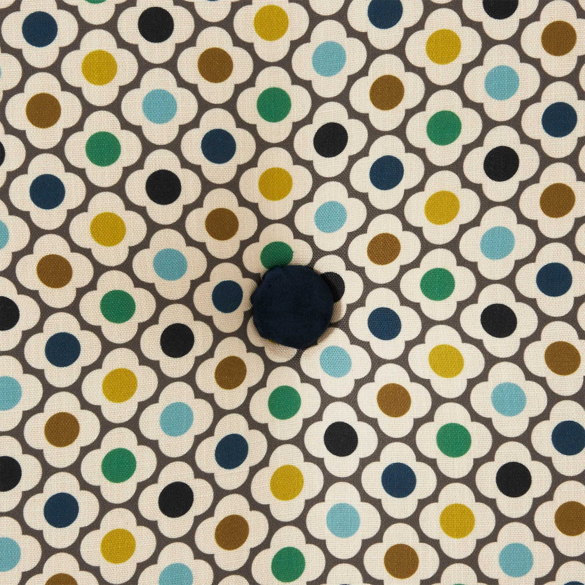 Orla Kiely Daisy Large Stool - Blue Fabric