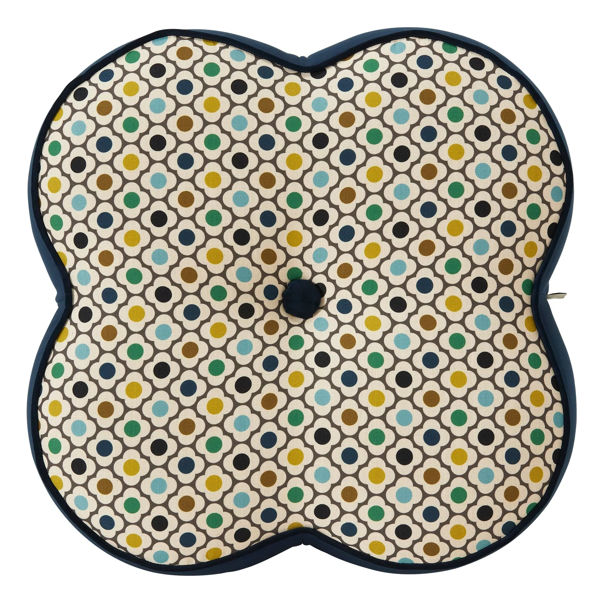 Orla Kiely Daisy Large Stool - Blue Fabric